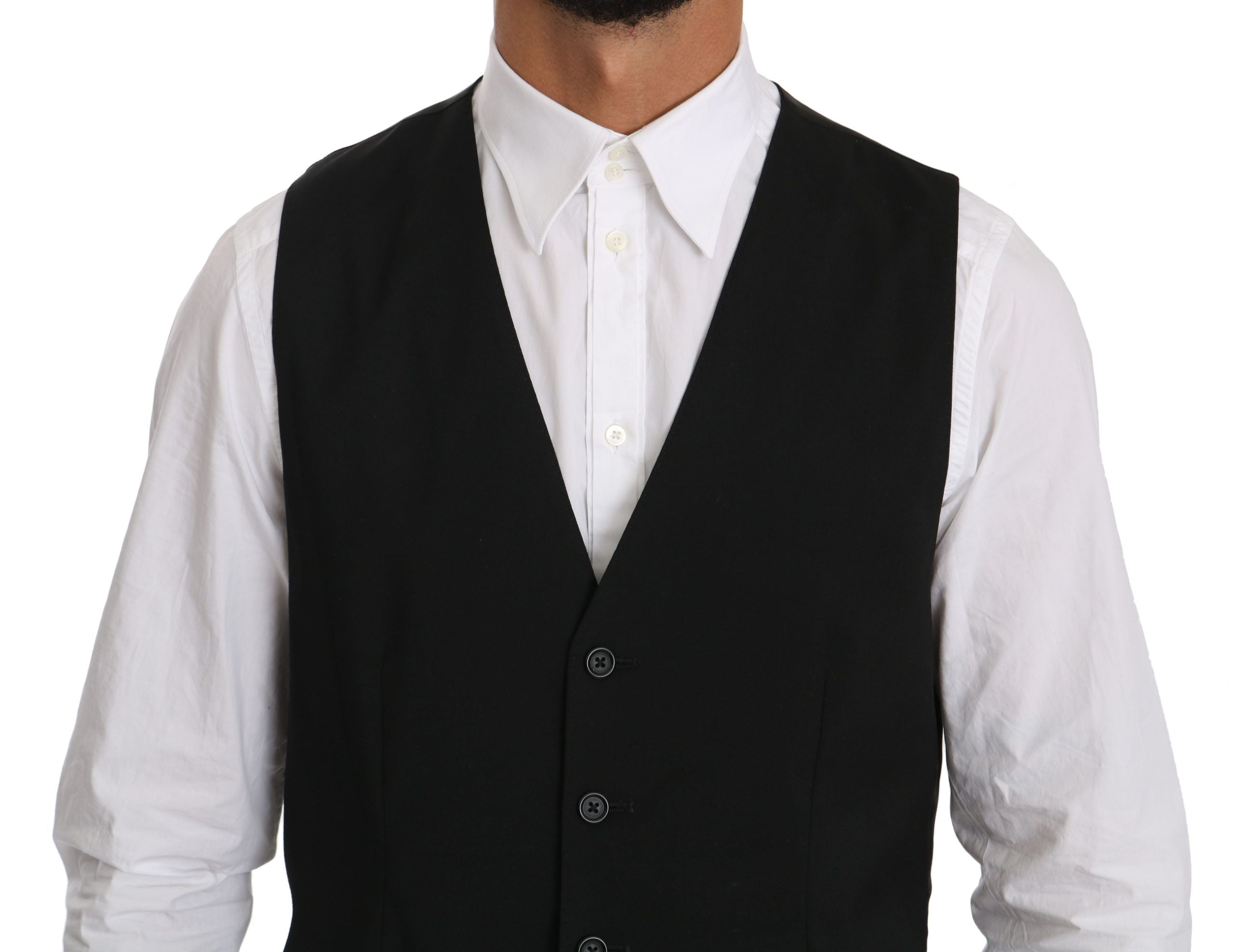 Dolce & Gabbana Elegant Black Formal Dress Vest