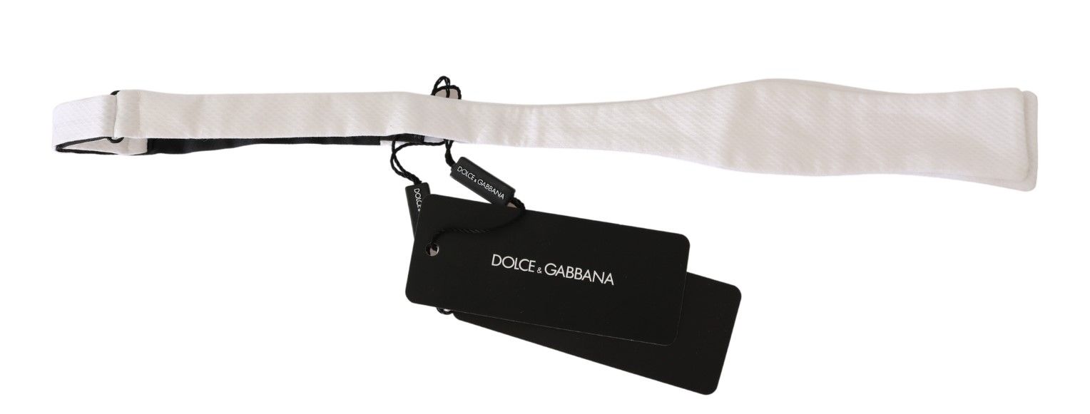 Dolce & Gabbana Elegant White Cotton Tie