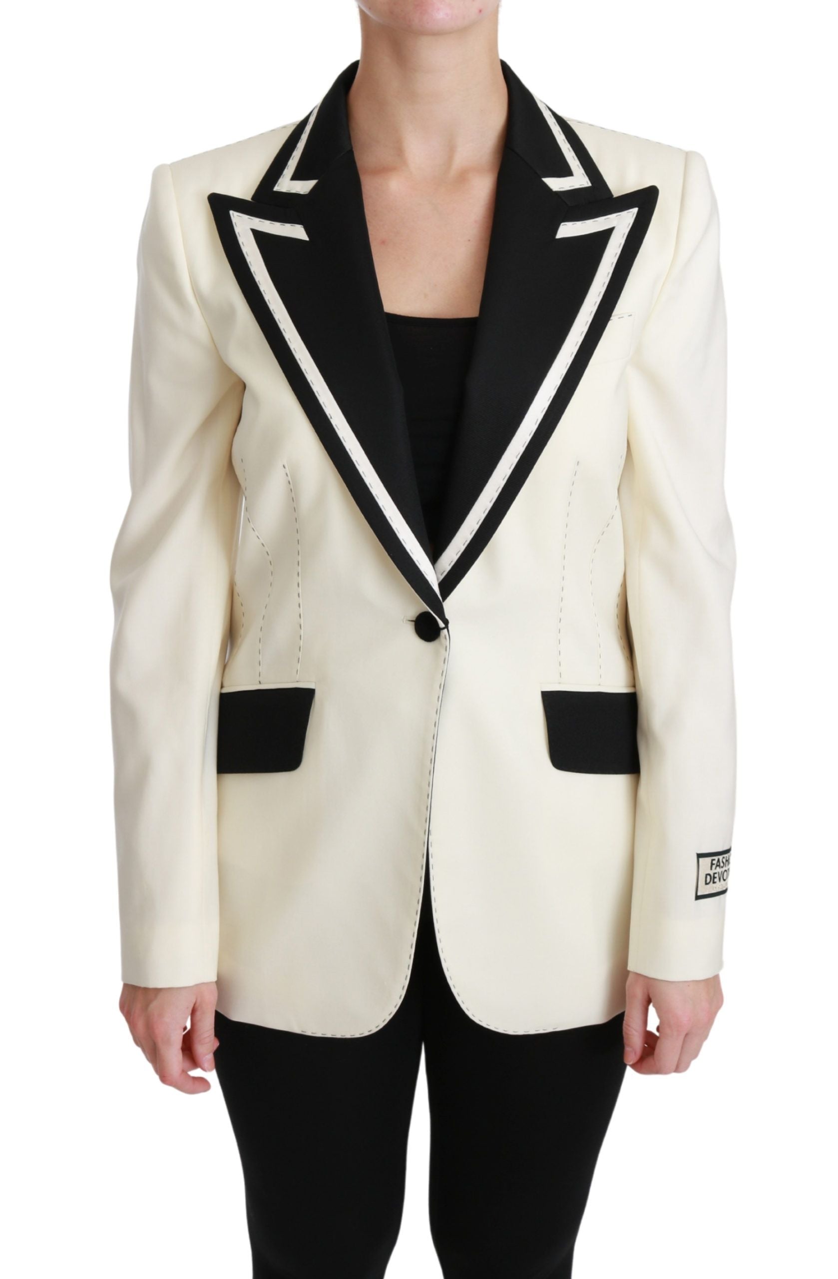 Dolce & Gabbana Elegant Off-White Silk-Lined Blazer