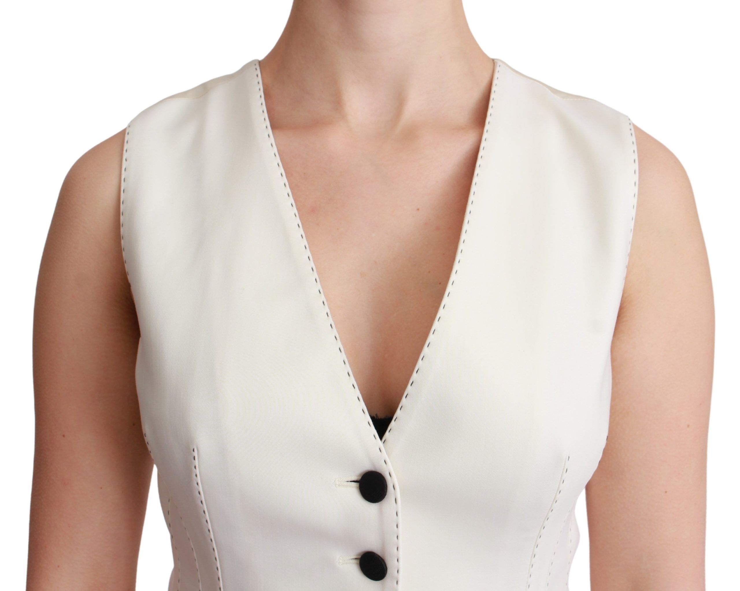 Dolce & Gabbana Elegant Sleeveless Wool-Silk Blend Vest