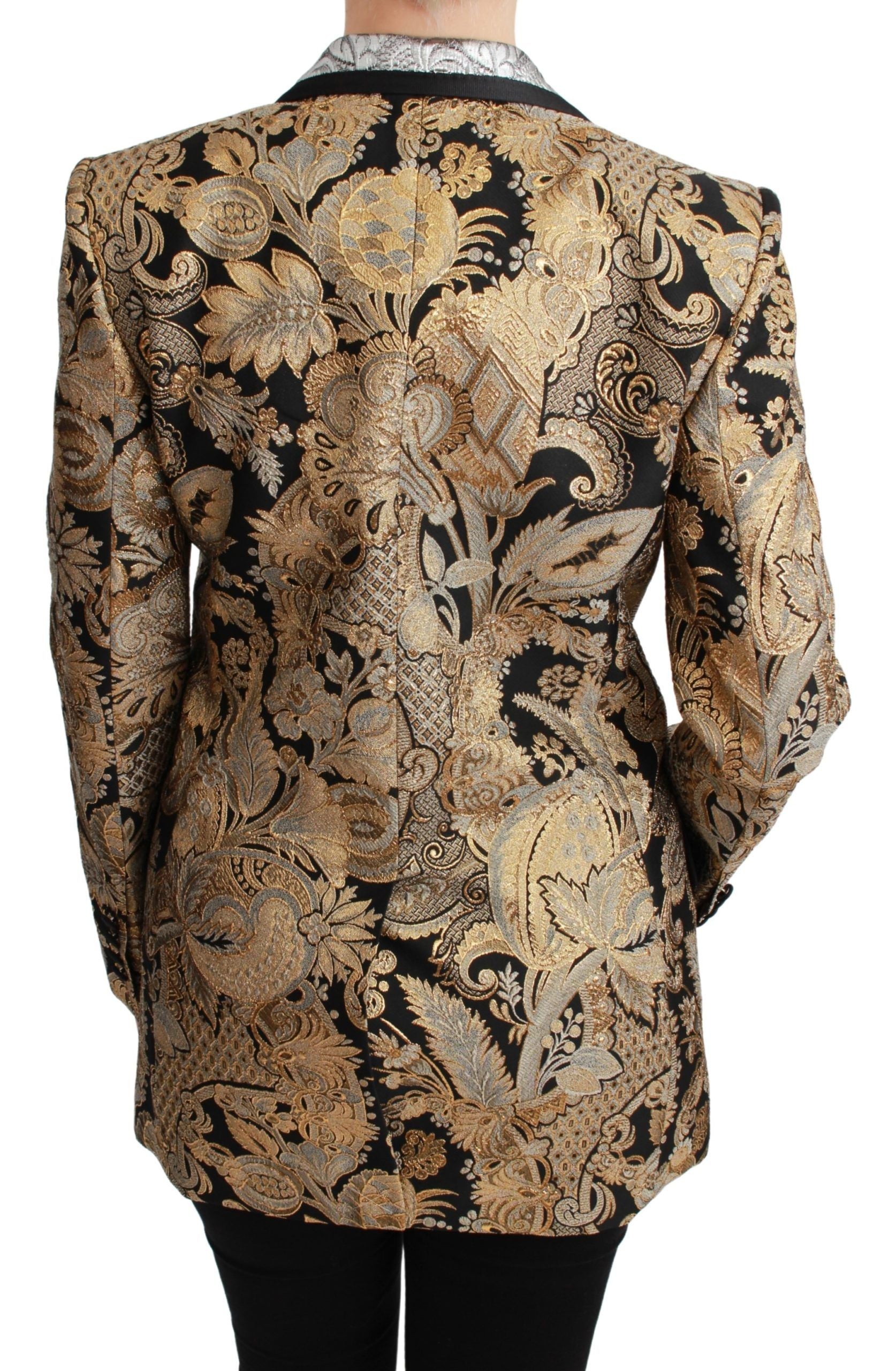 Dolce & Gabbana Elegant Gold Floral Jacquard Blazer