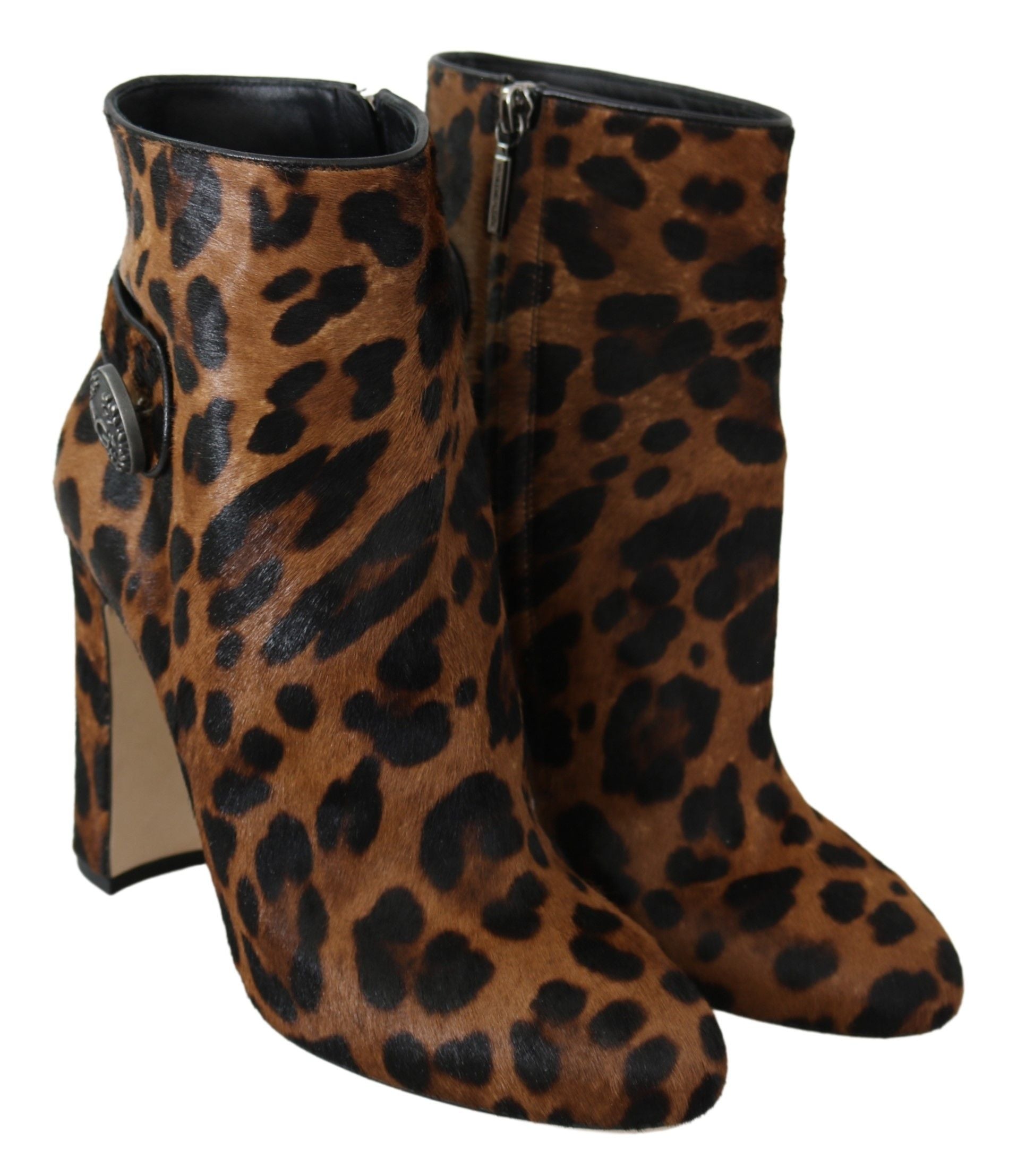 Dolce & Gabbana Leopard-Print Calf Hair Ankle Boots