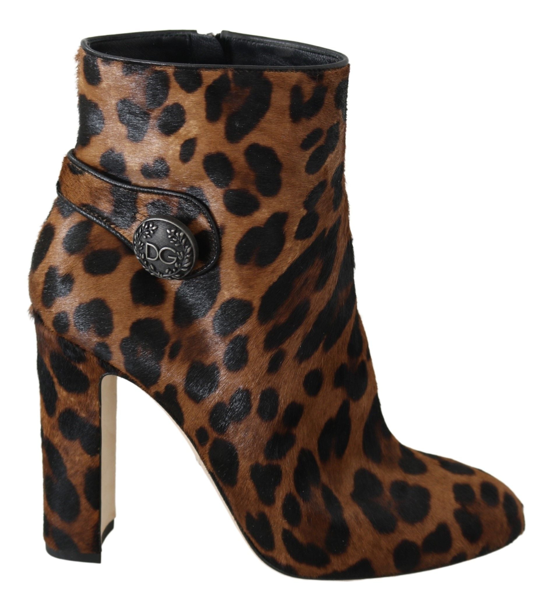 Dolce & Gabbana Leopard-Print Calf Hair Ankle Boots