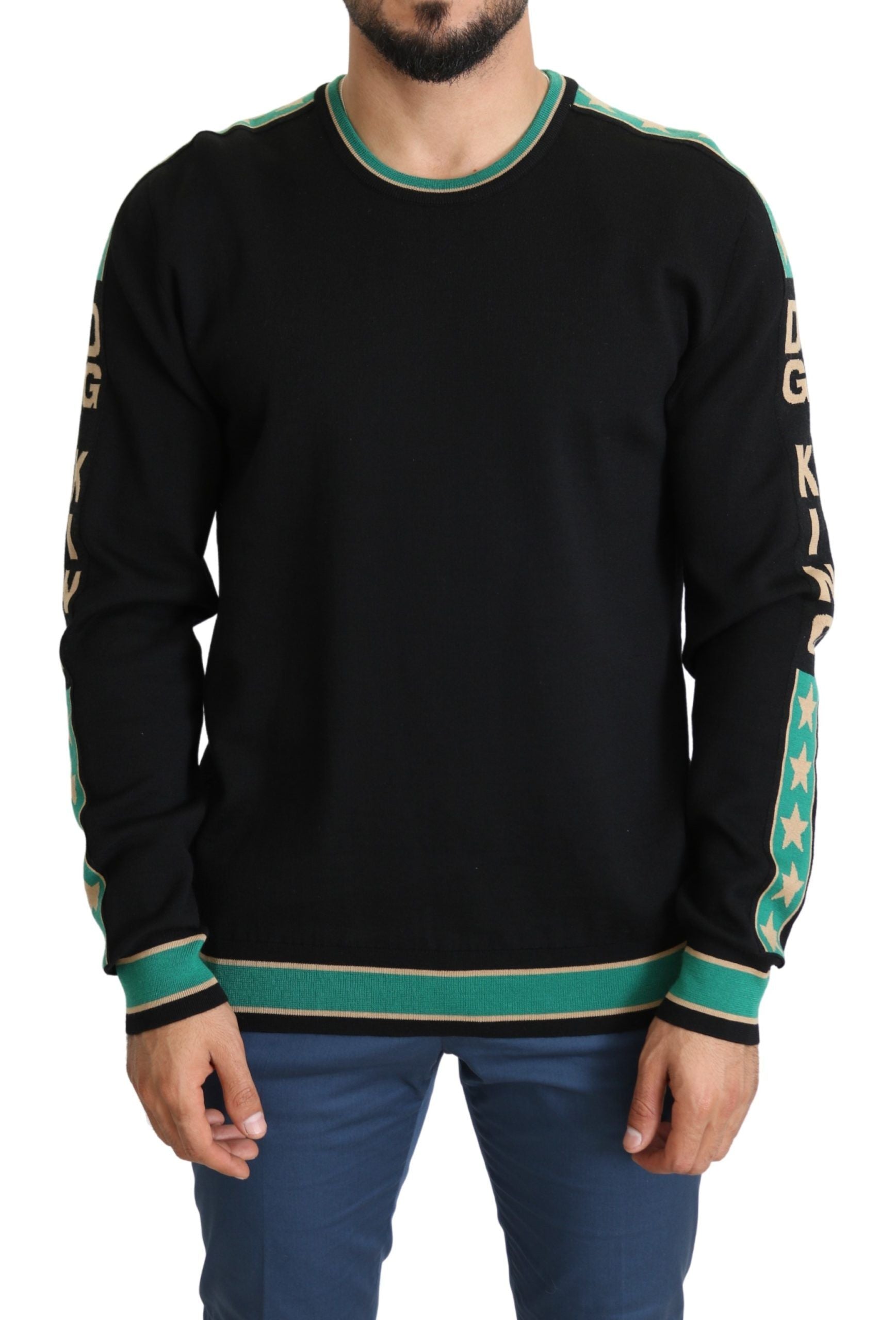 Dolce & Gabbana Chic Striped Wool-Blend Jersey Sweater