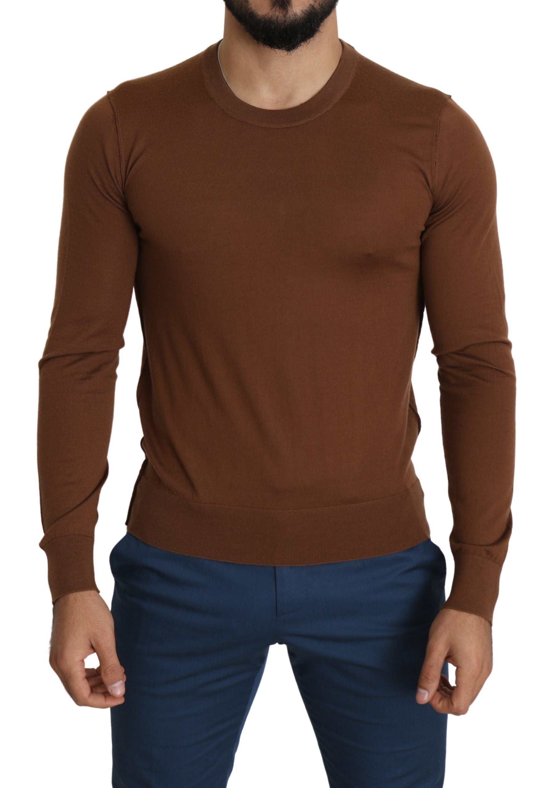 Dolce & Gabbana Elegant Brown Cashmere Pullover Sweater