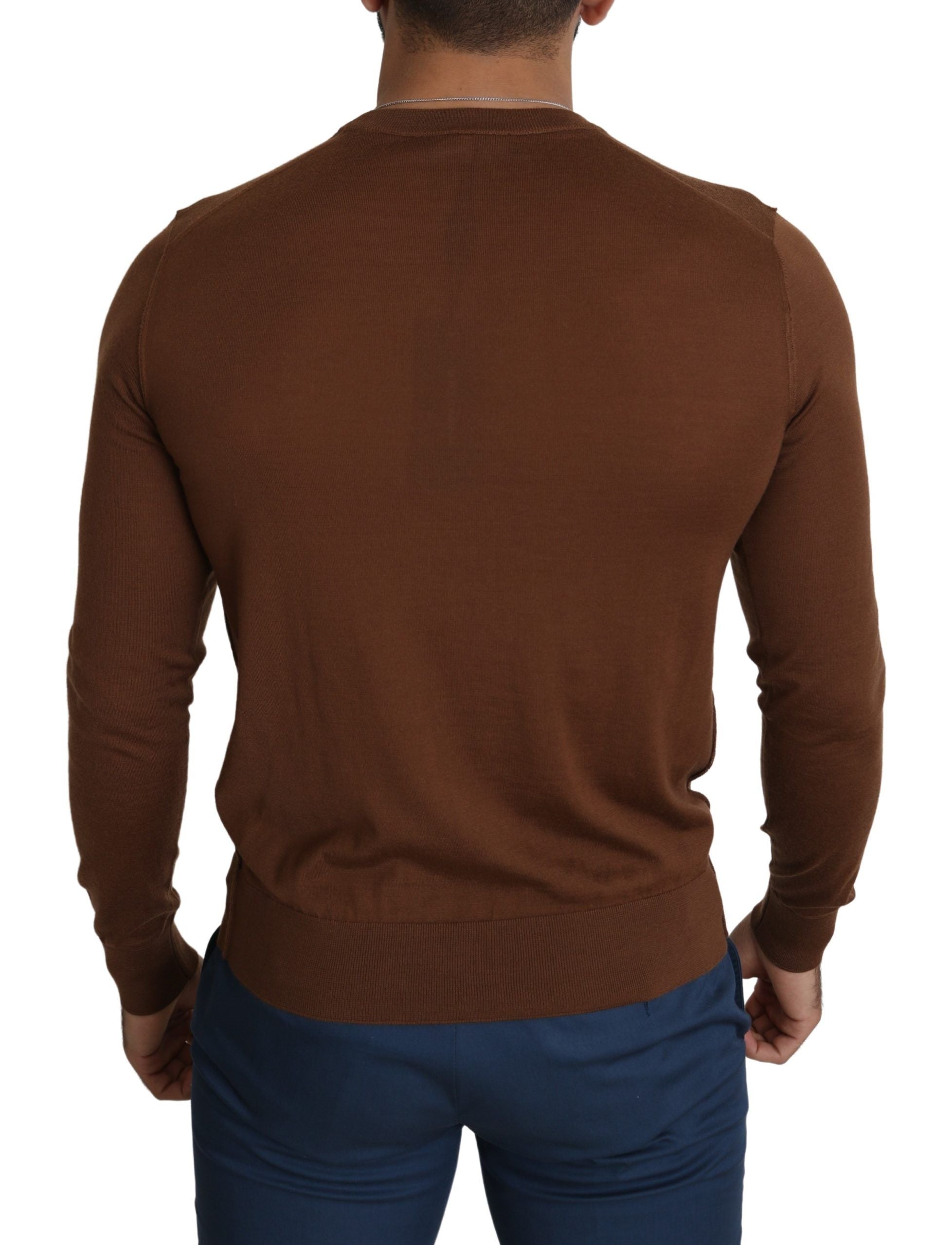 Dolce & Gabbana Elegant Brown Cashmere Pullover Sweater