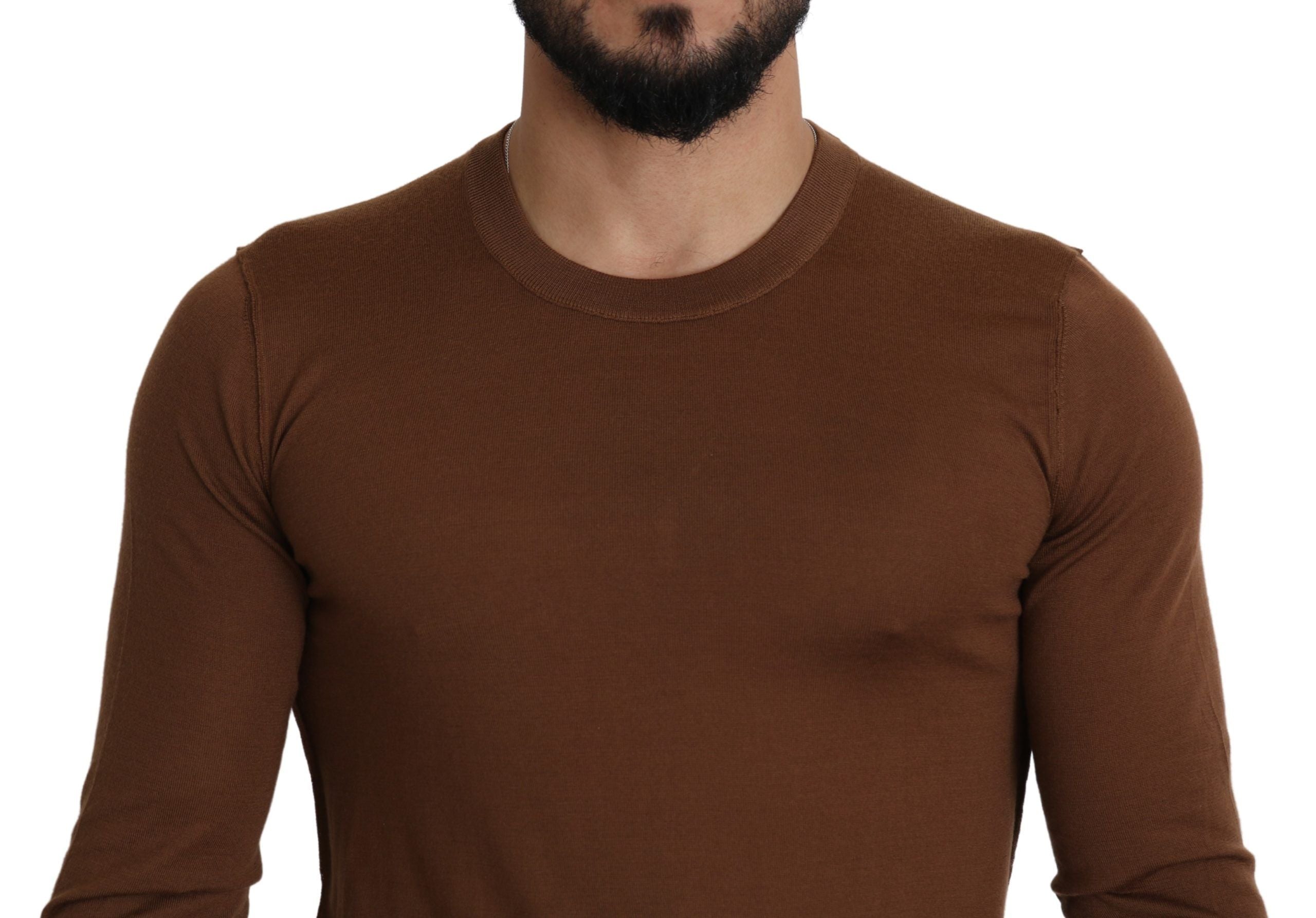 Dolce & Gabbana Elegant Brown Cashmere Pullover Sweater