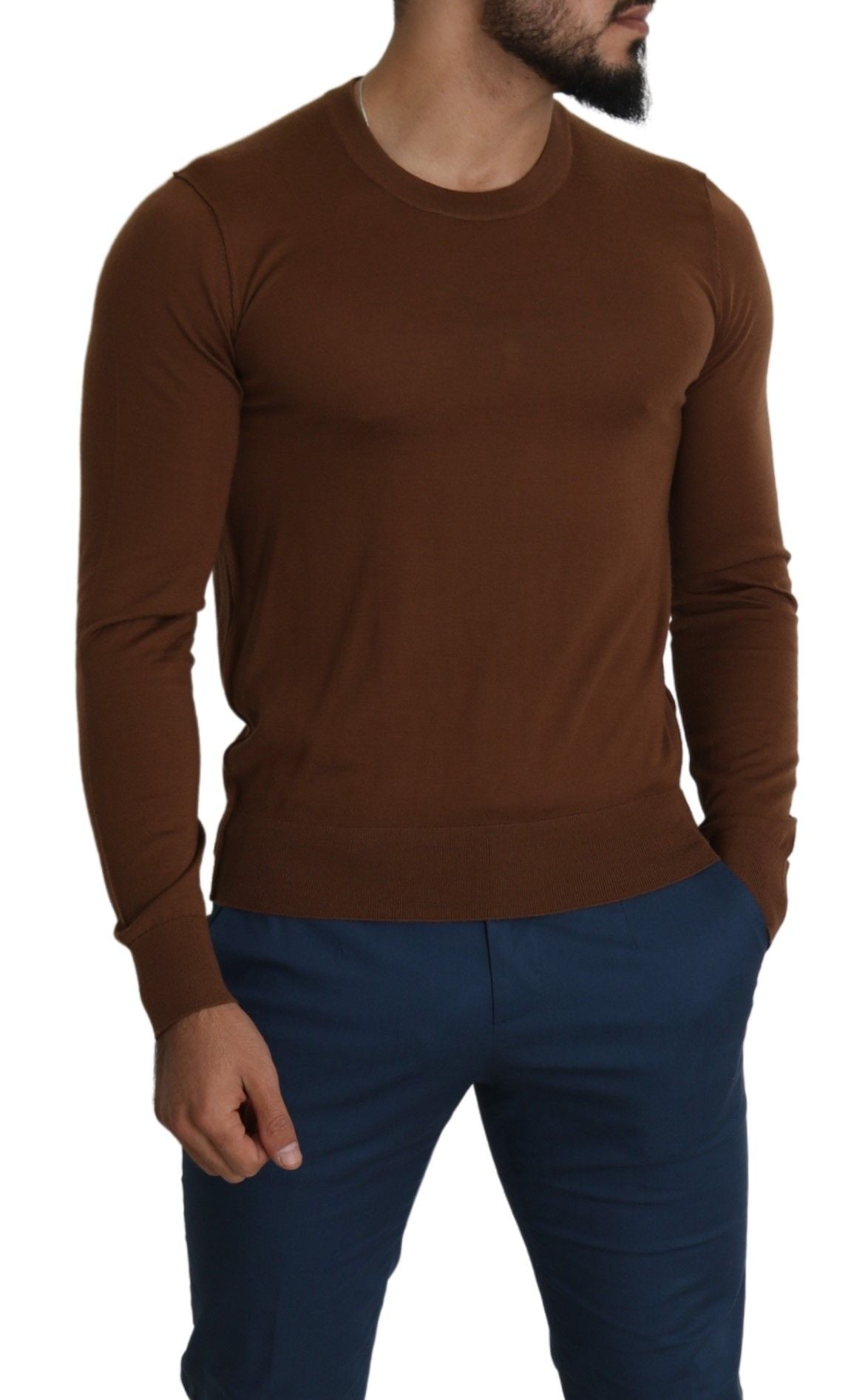 Dolce & Gabbana Elegant Brown Cashmere Pullover Sweater