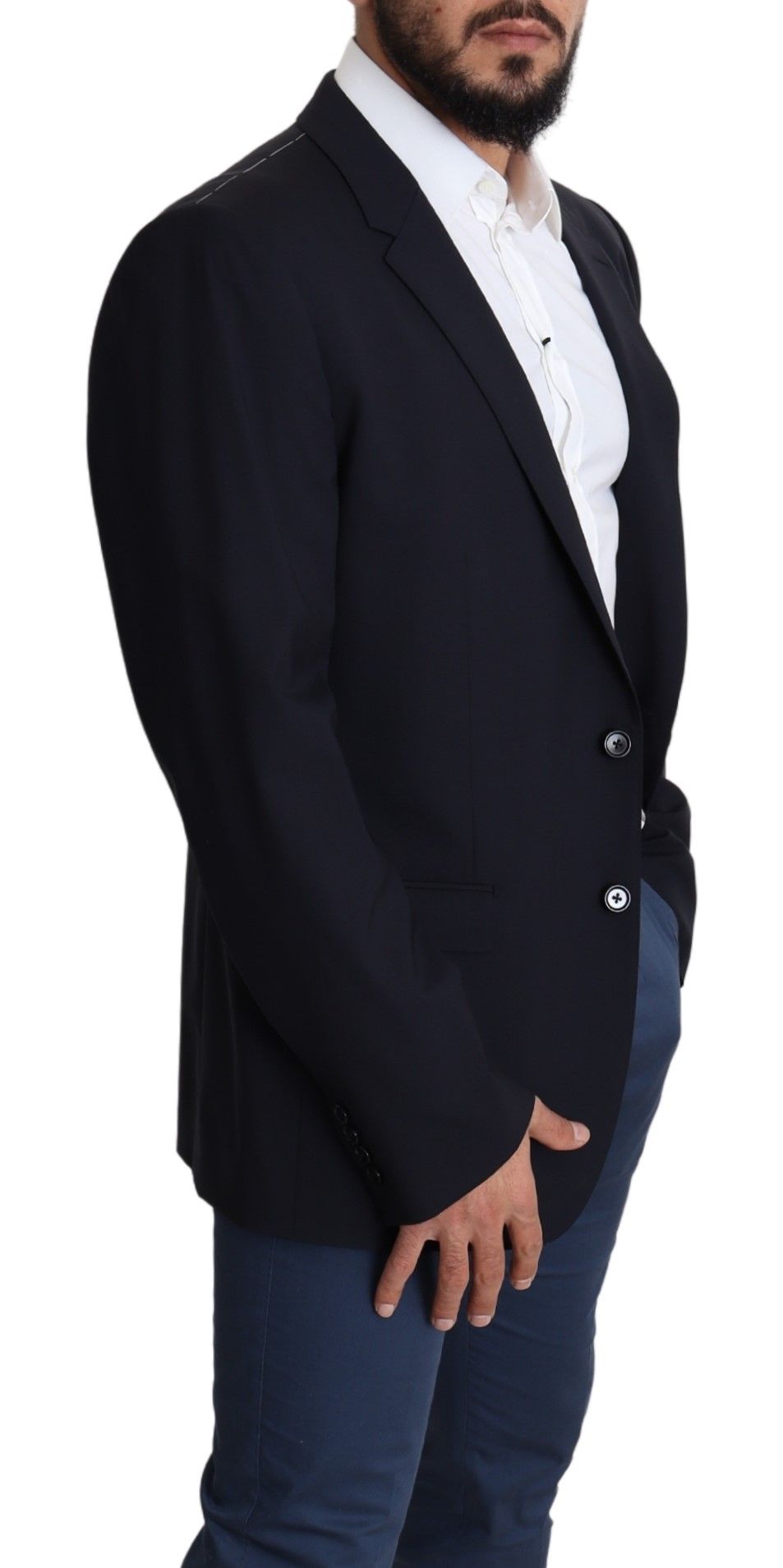 Dolce & Gabbana Exquisite Black Wool Stretch Martini Blazer