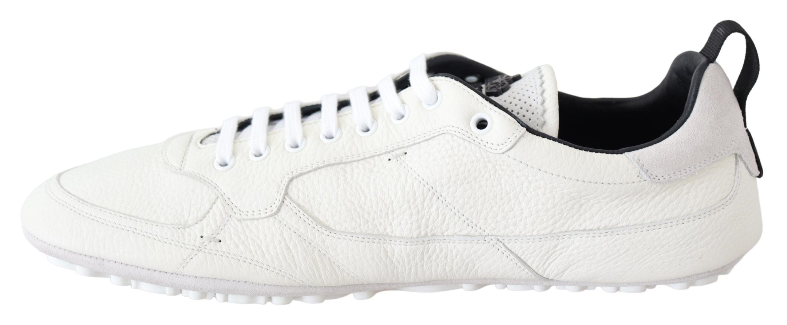 Dolce & Gabbana Elegant White Leather Sneakers for Men