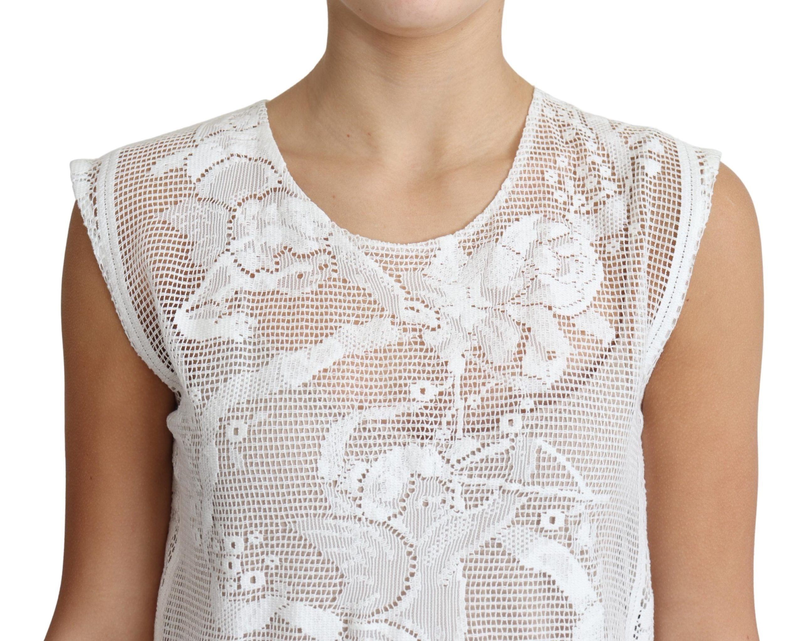 Dolce & Gabbana Chic Lace Floral Sleeveless Top