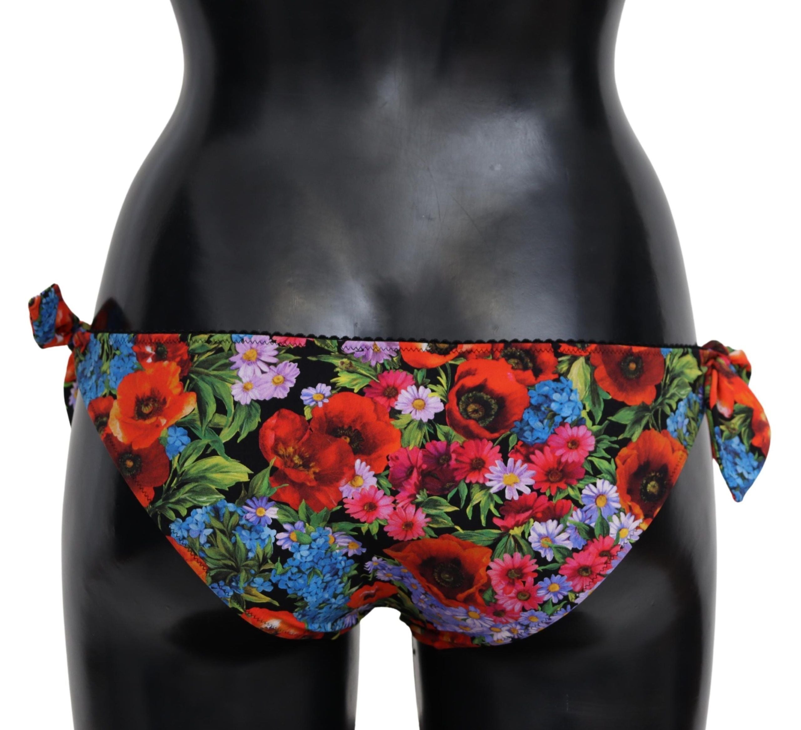 Dolce & Gabbana Chic Floral Side Tie Bikini Bottom