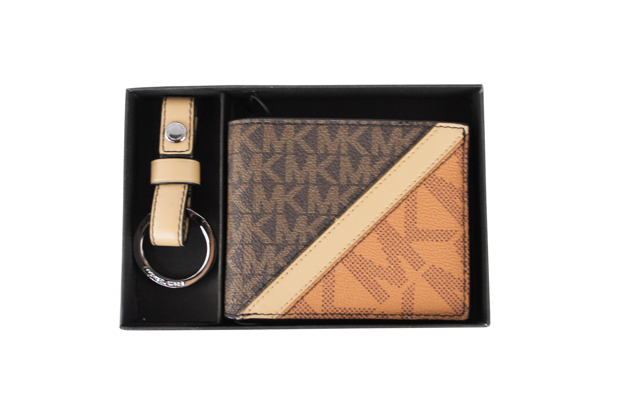 Michael Kors Gifting Slim Signature Bifold with Key Fob Box Set (Brown/Multi)