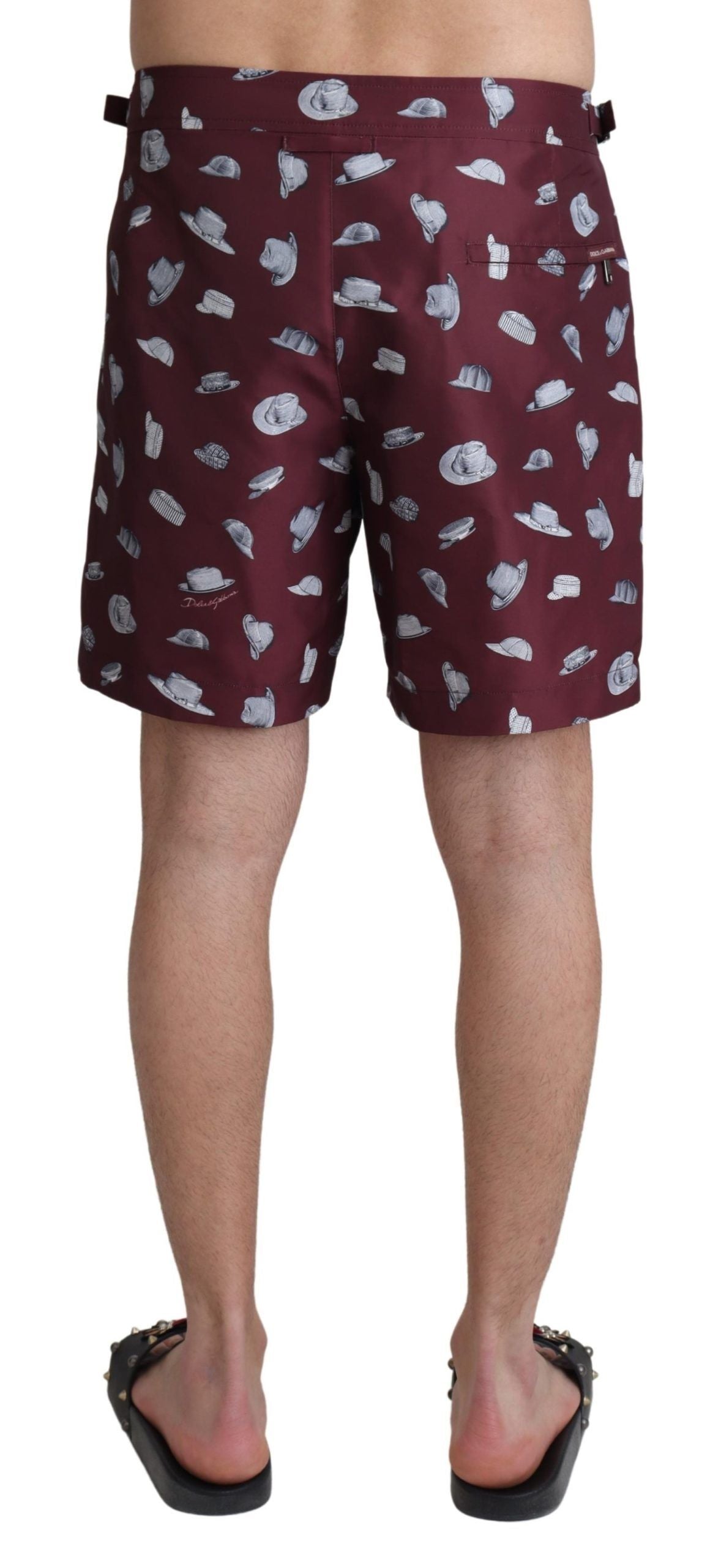 Dolce & Gabbana Elegant Maroon Swim Trunks