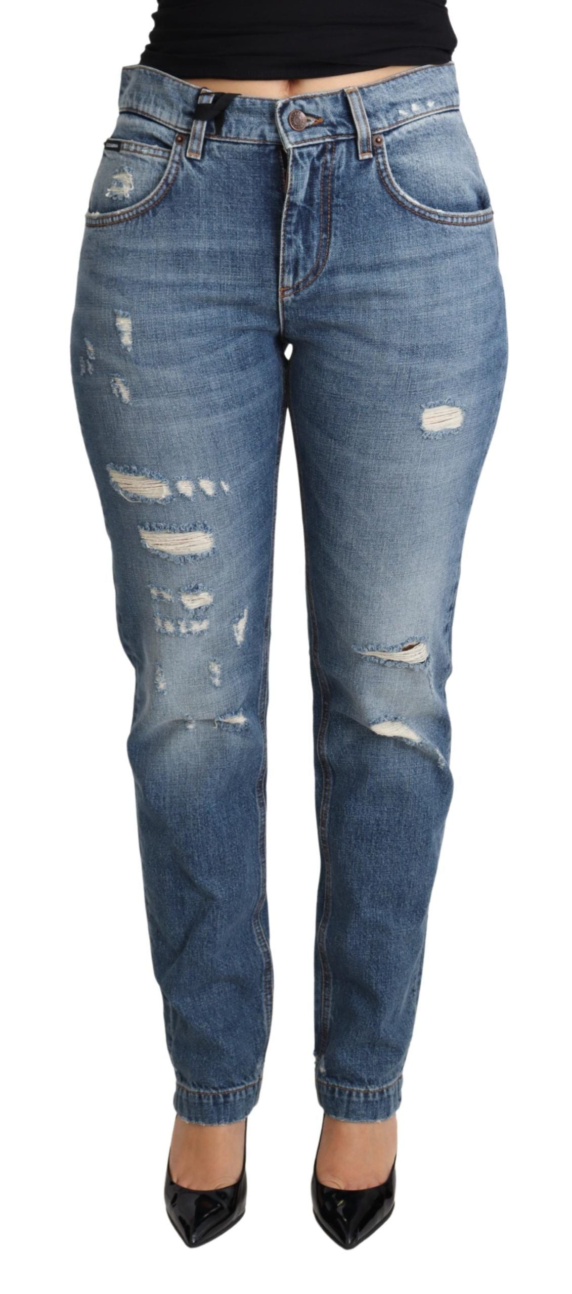 Dolce & Gabbana Chic Heart Patch Skinny Denim Jeans