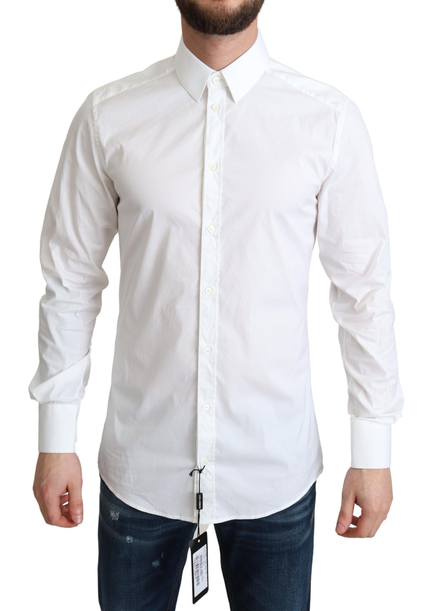 Dolce & Gabbana Elegant Slim Fit White Dress Shirt