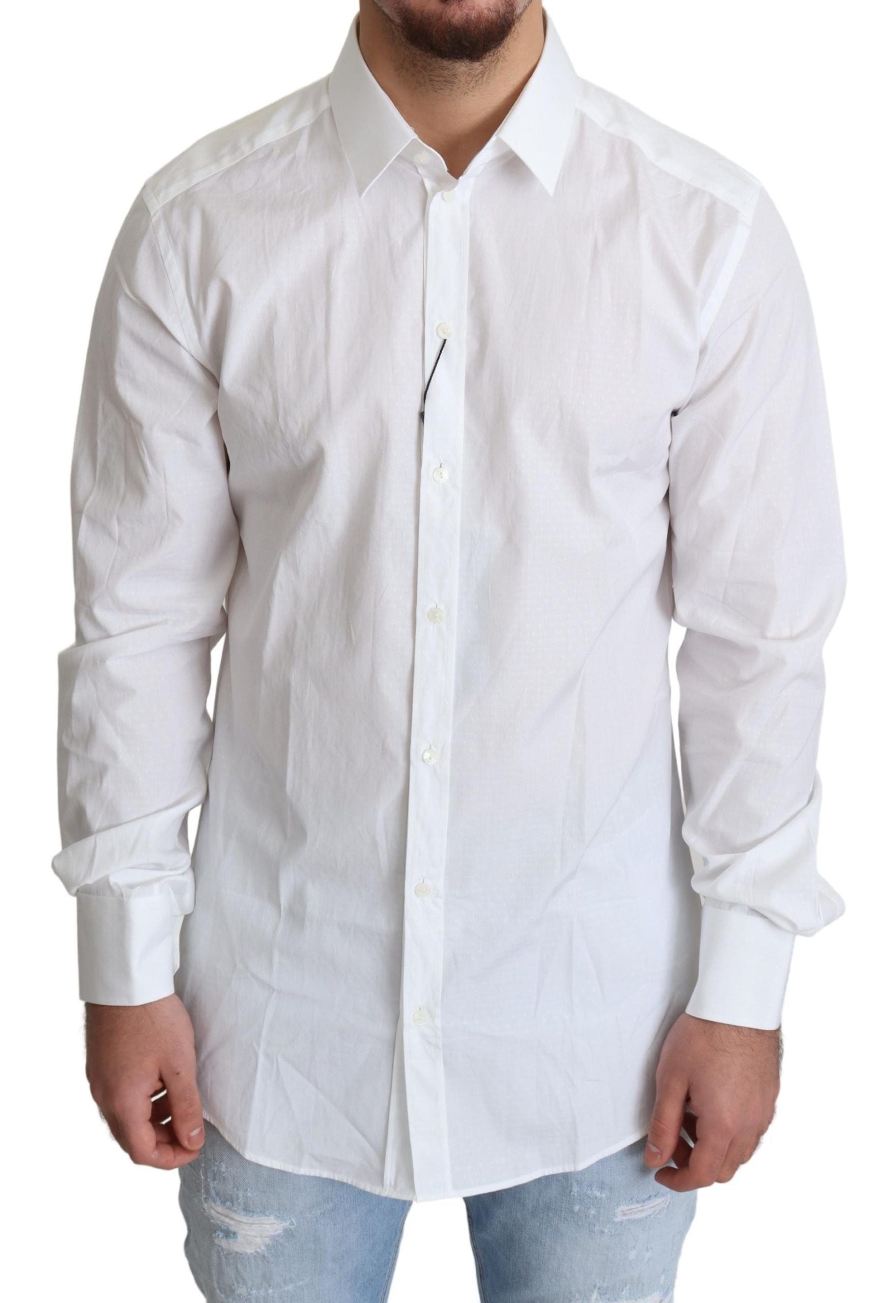 Dolce & Gabbana Elegant White Cotton Dress Shirt