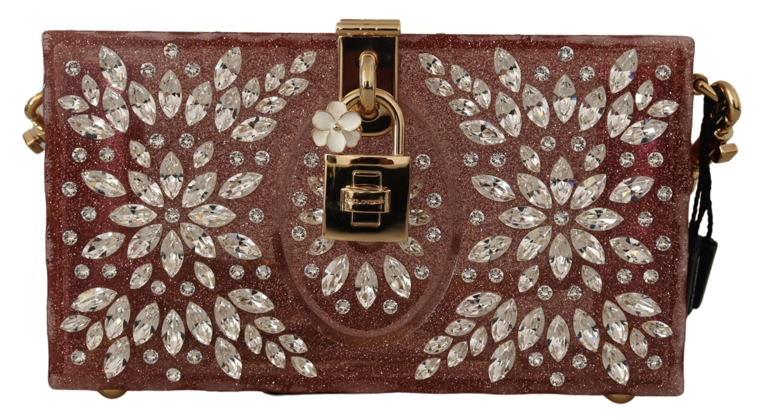 Dolce & Gabbana Elegant Crystal Pink Box Clutch