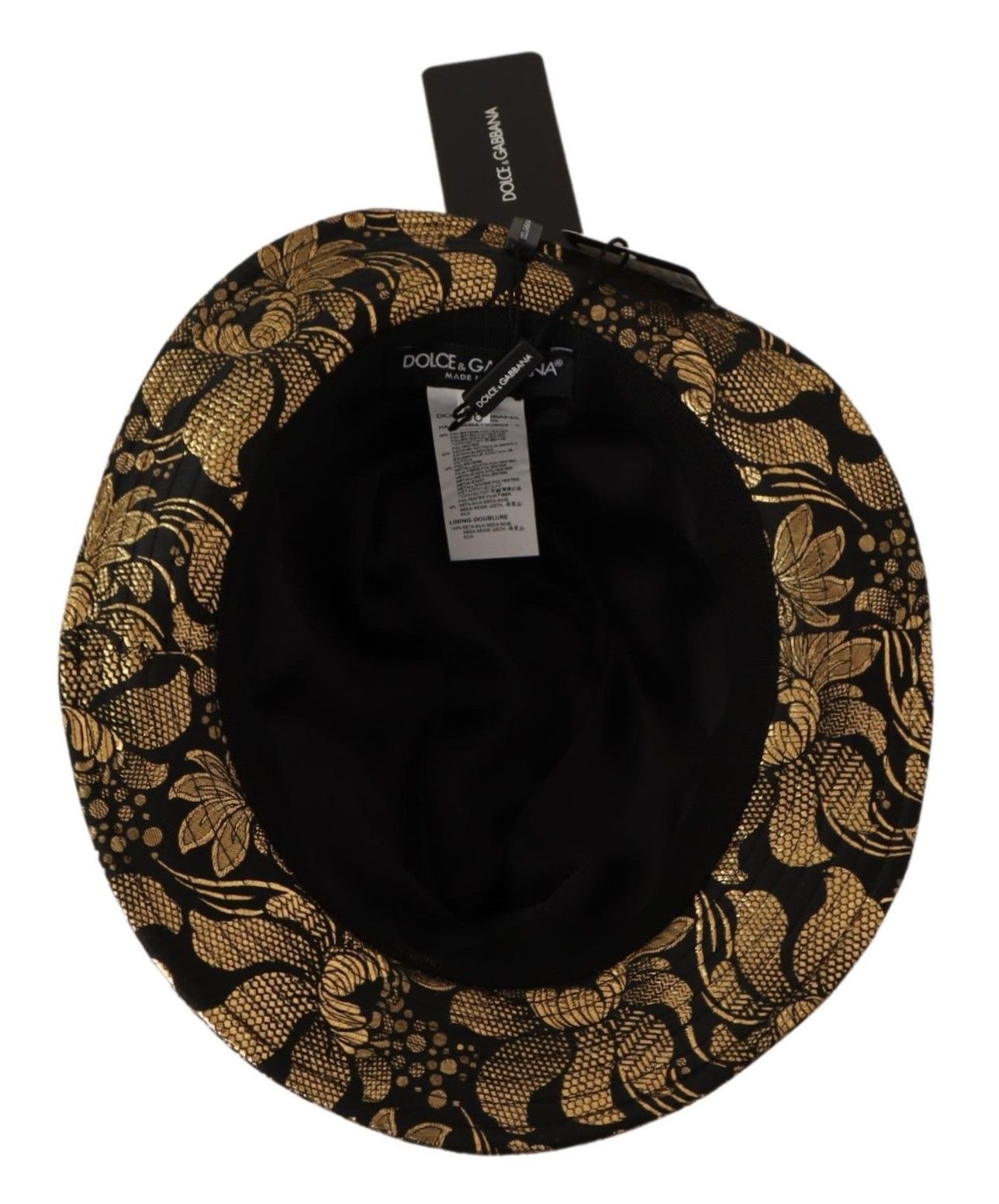 Dolce & Gabbana Elegant Gold-Threaded Black Bucket Hat