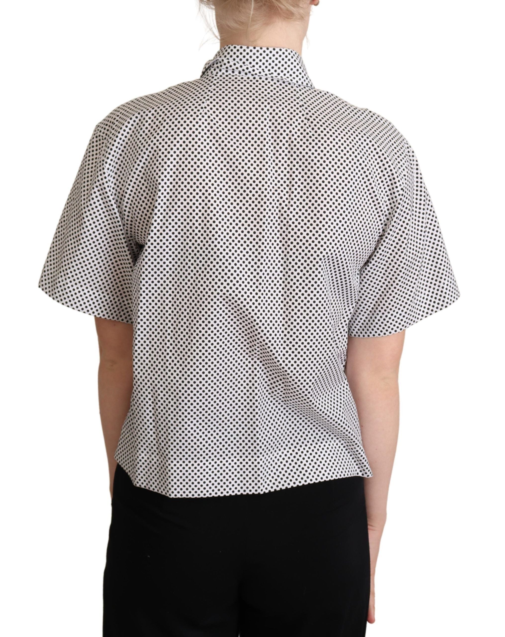 Dolce & Gabbana Elegant Polka Dot Cotton Polo Top