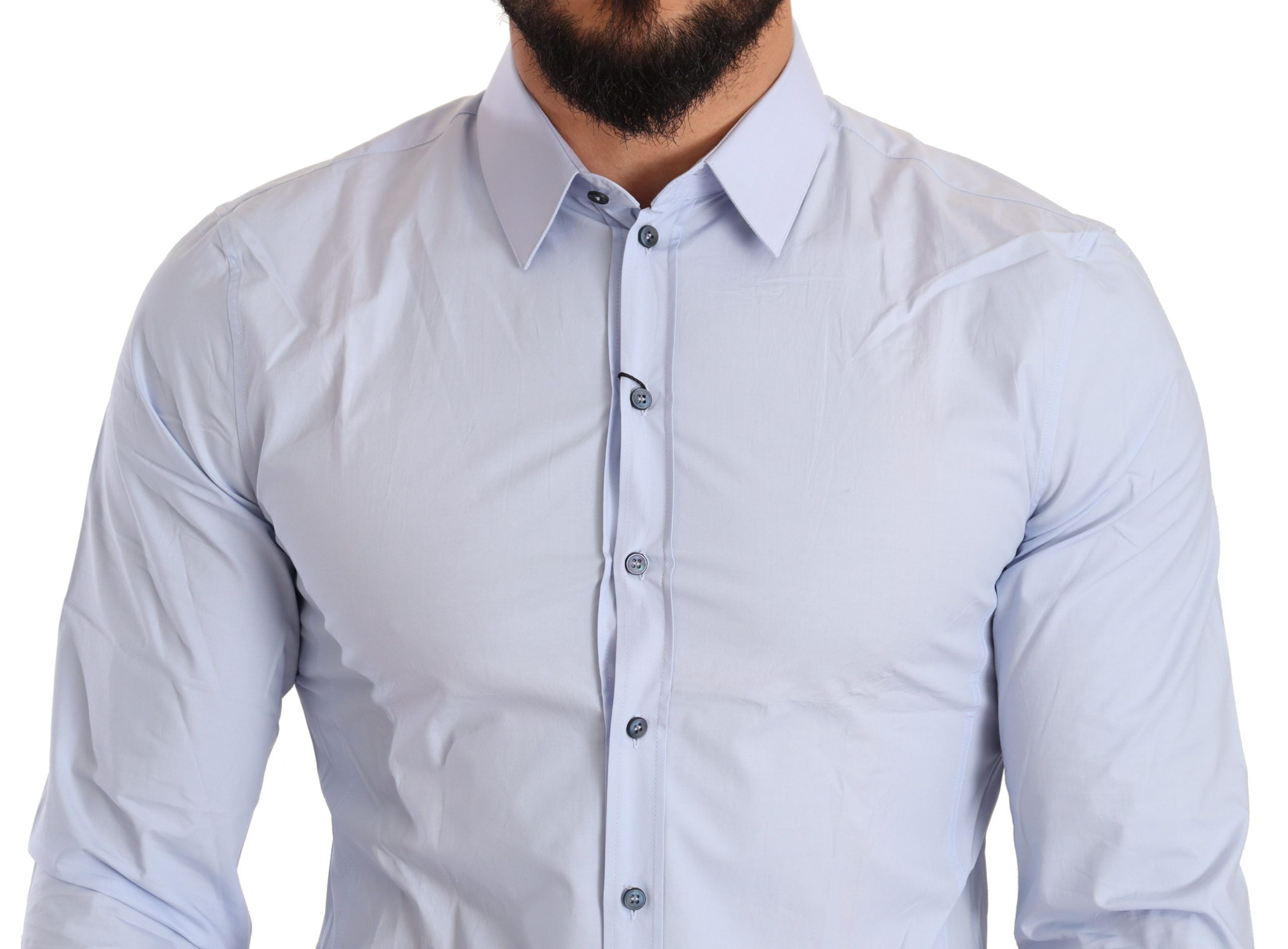 Dolce & Gabbana Elegant Light Blue Slim Fit Dress Shirt