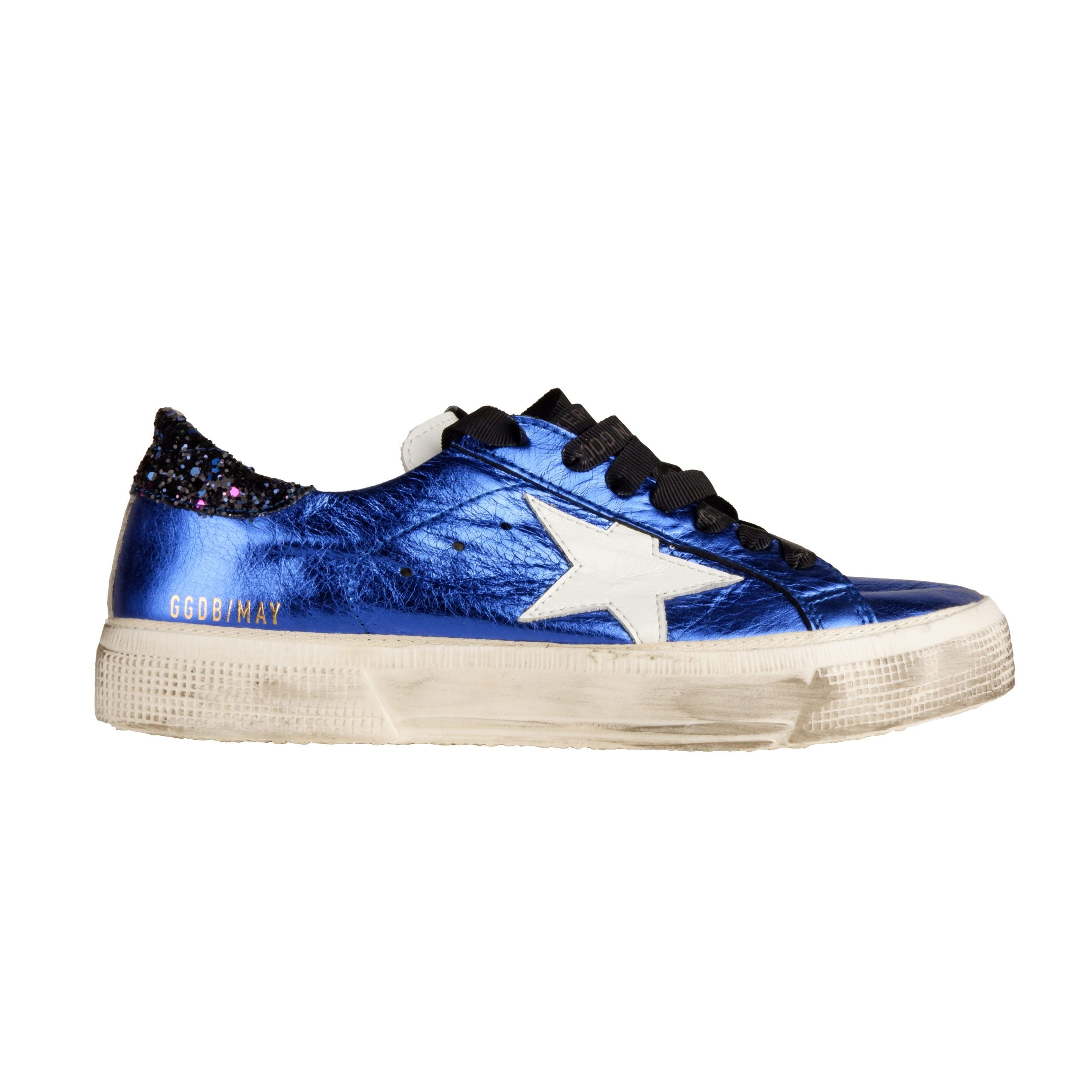 Golden Goose Elegant Blue Glitter High-End Sneakers