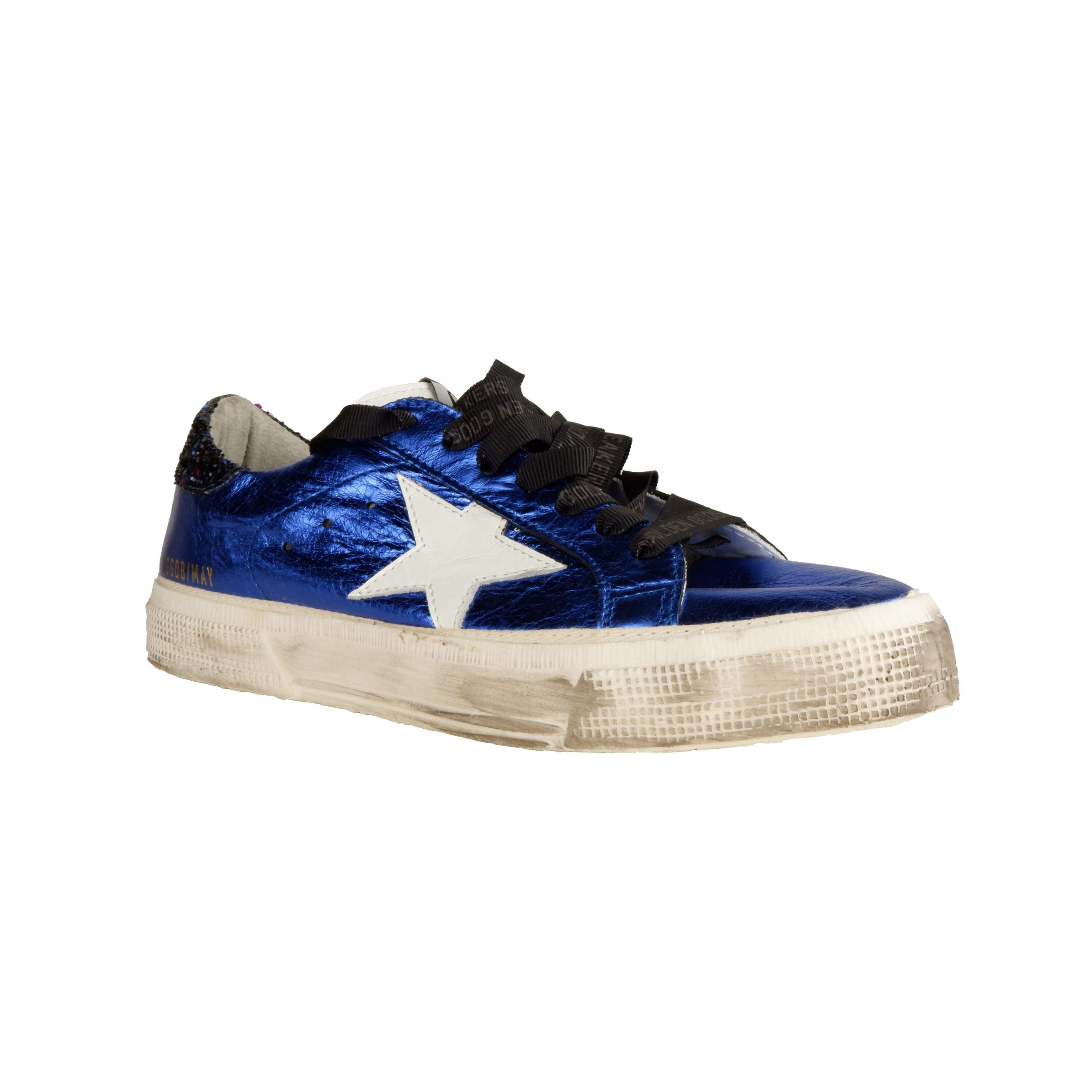 Golden Goose Elegant Blue Glitter High-End Sneakers