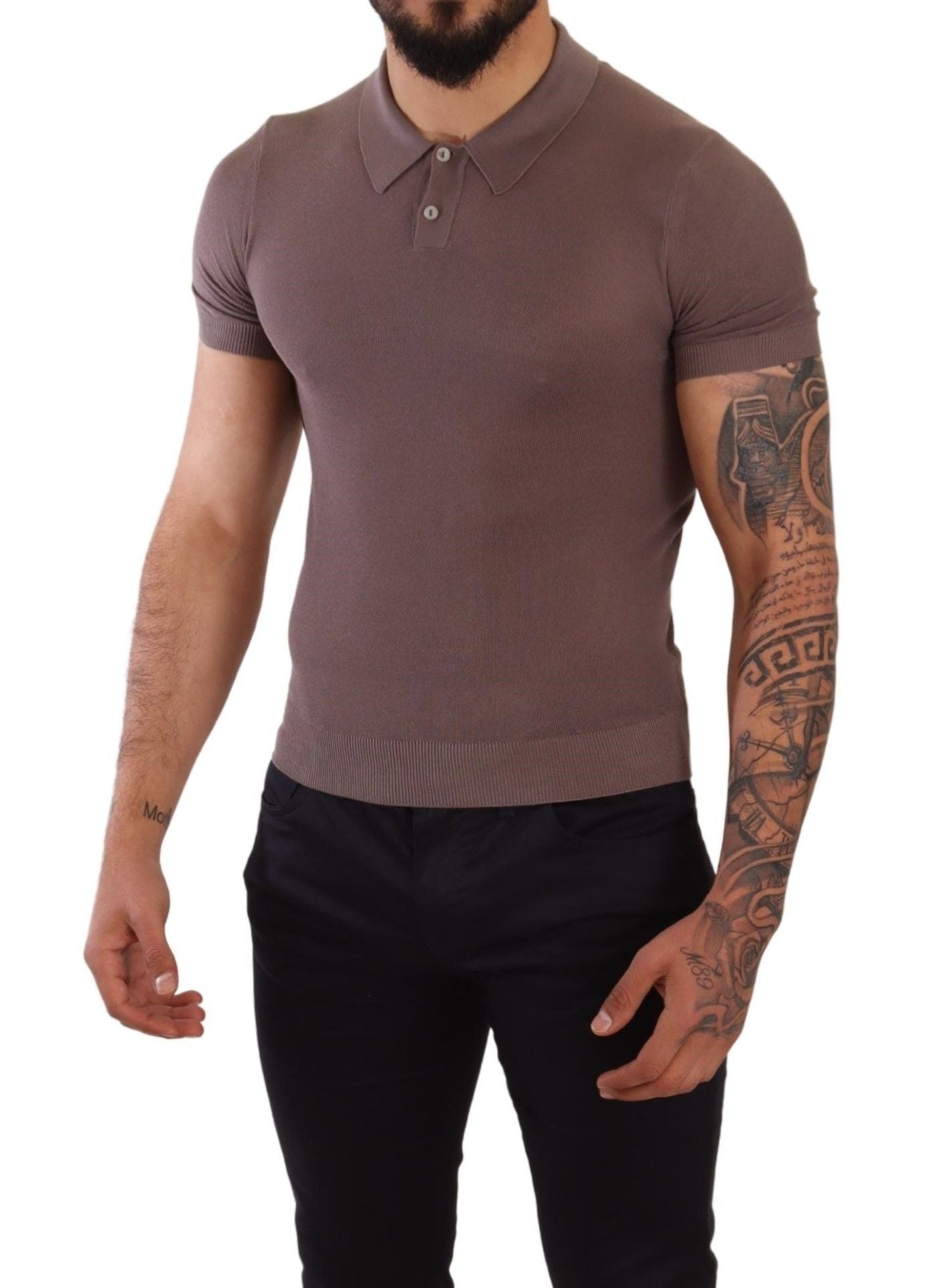 Dolce & Gabbana Elegant Purple Silk Polo Shirt