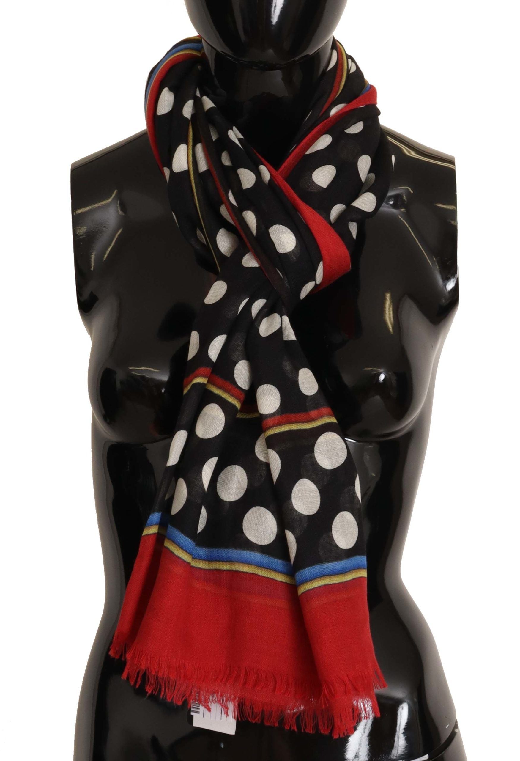 Dolce & Gabbana Elegant Silk Twill Square Scarf with Polka Dots