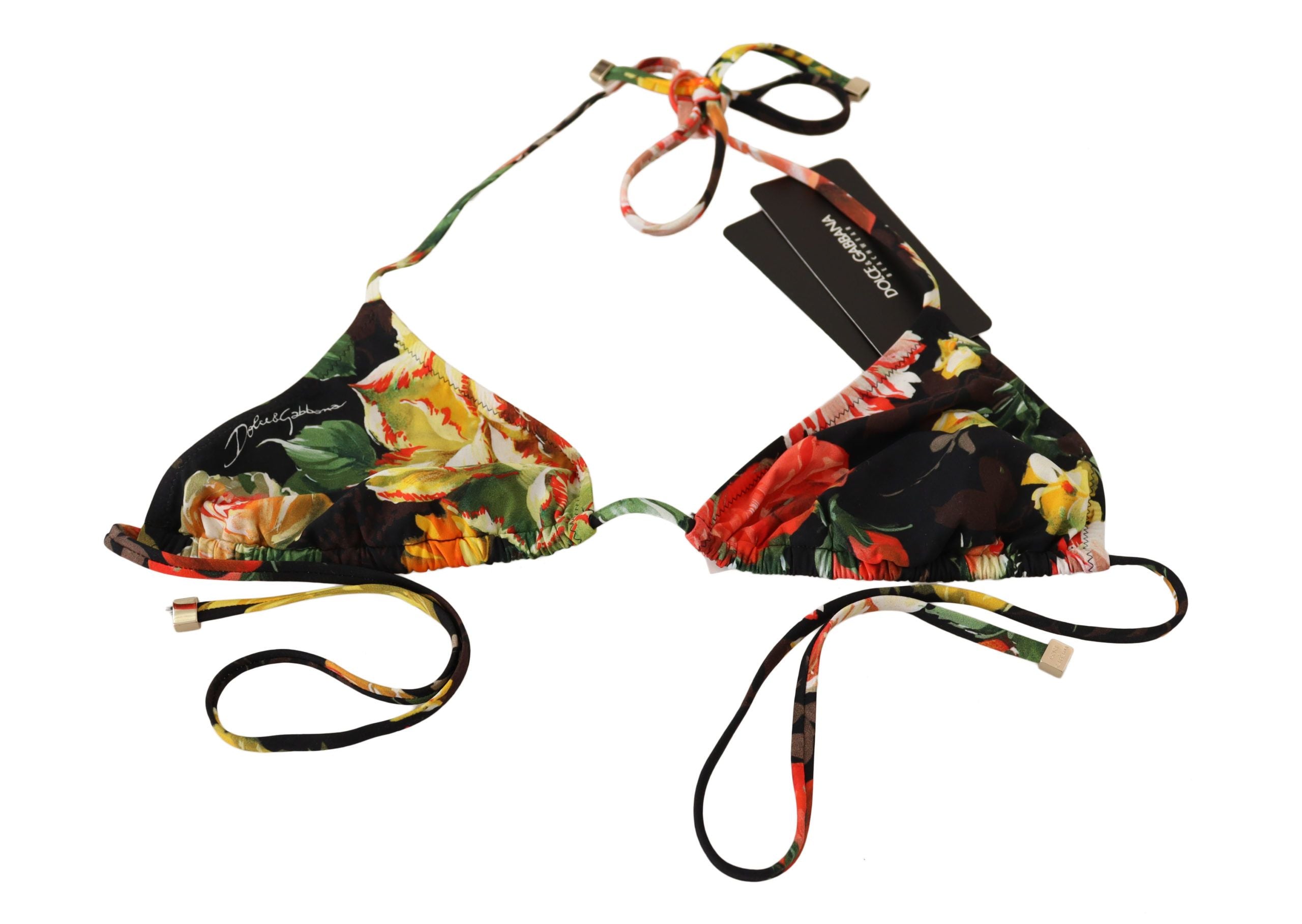 Dolce & Gabbana Elegant Floral Print Bikini Top