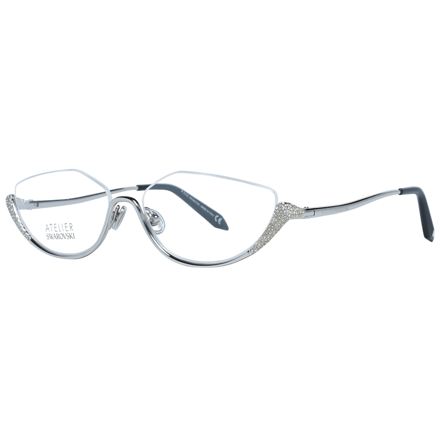 Atelier Swarovski Sleek Silver Cat Eye Designer Frames