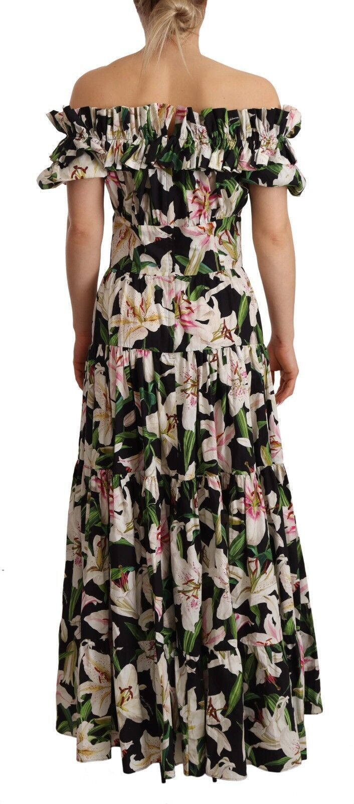 Dolce & Gabbana Elegant Cap Sleeve Lily Print Dress