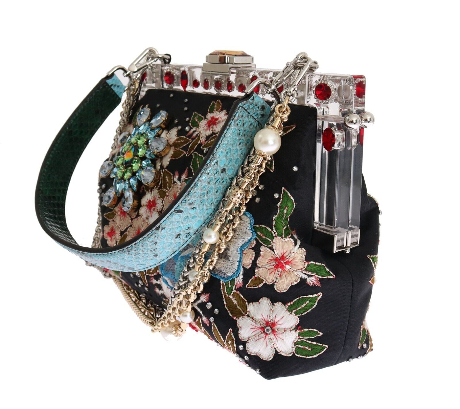 Dolce & Gabbana Elegant VANDA Evening Clutch with Exotic Detailing