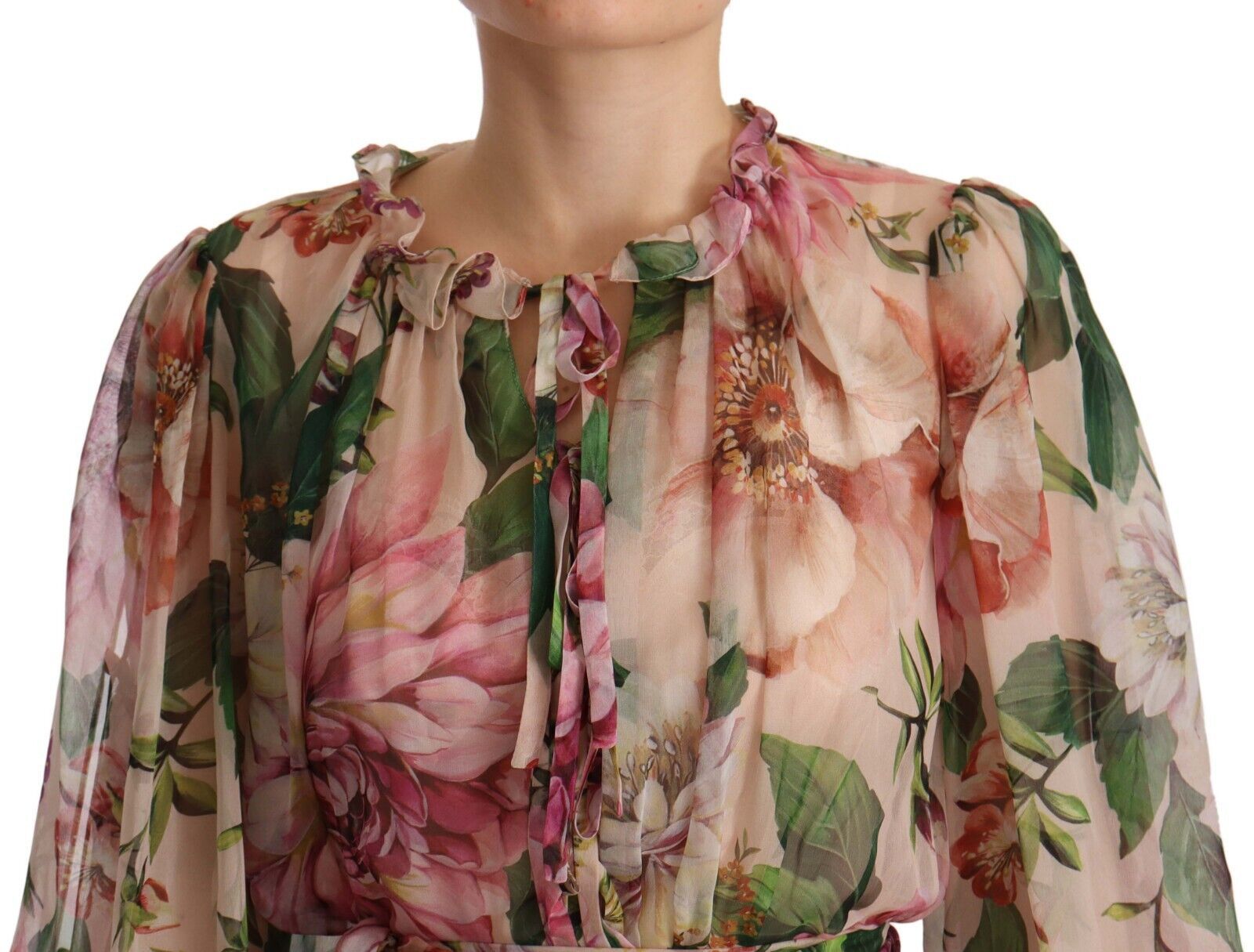 Dolce & Gabbana Elegant Silk Floral Maxi Dress