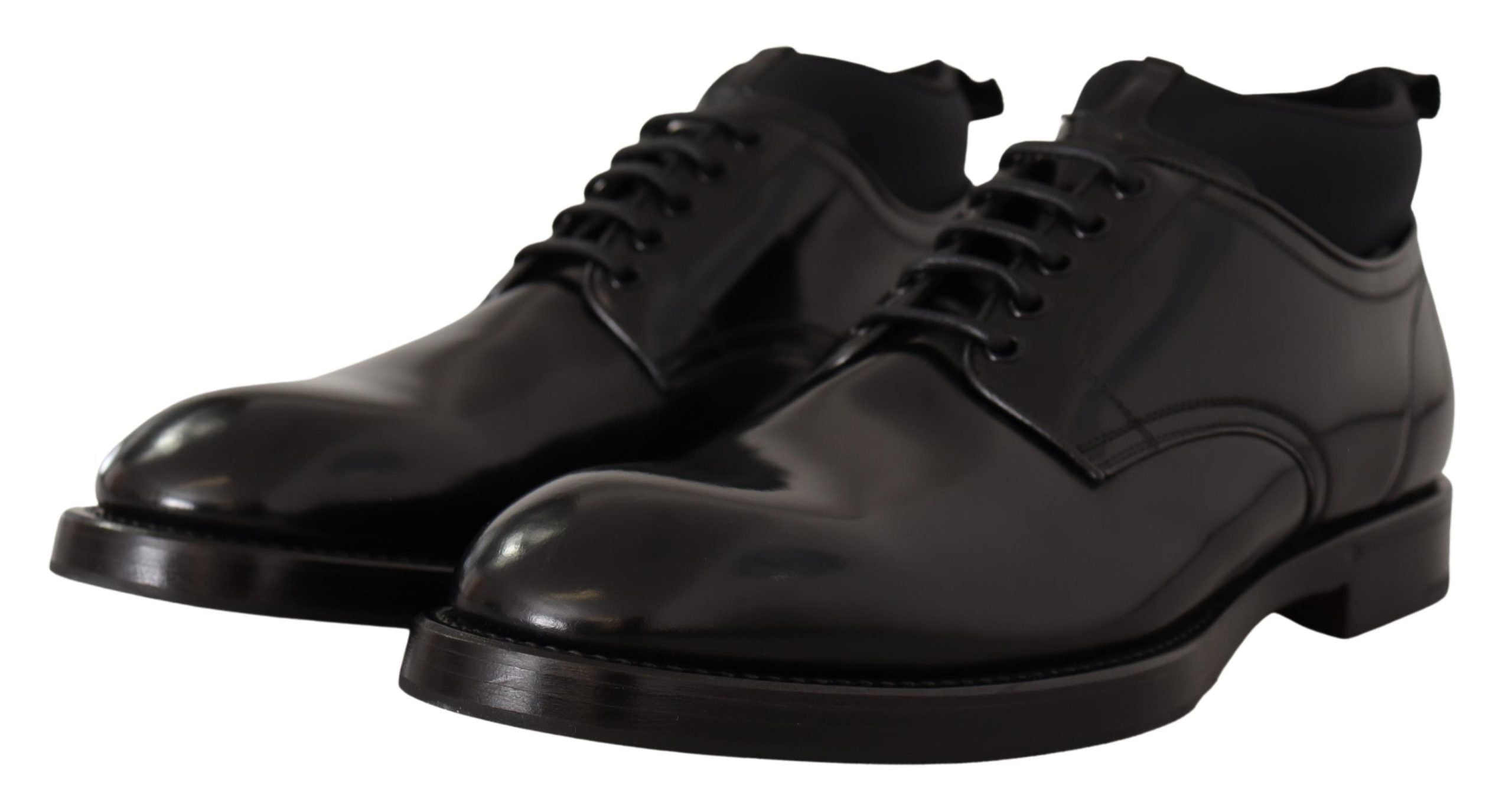 Dolce & Gabbana Elegant Black Lace-Up Dress Formal Shoes