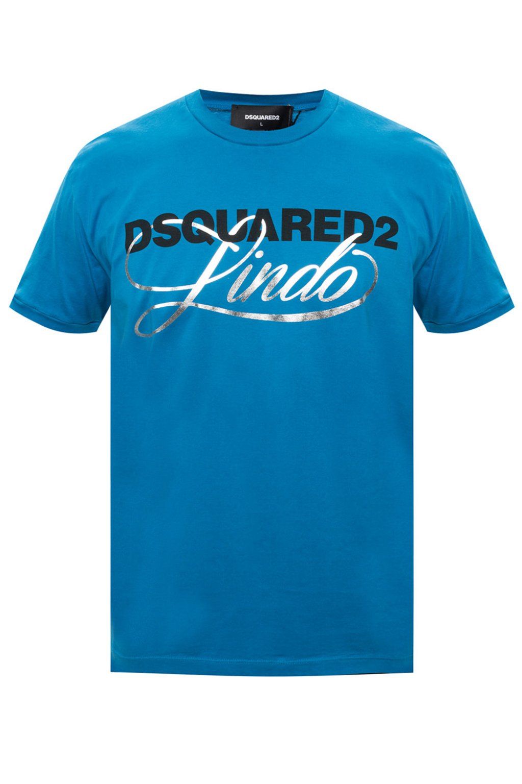 Dsquared² Chic Blue Logo Tee with Silver Accents