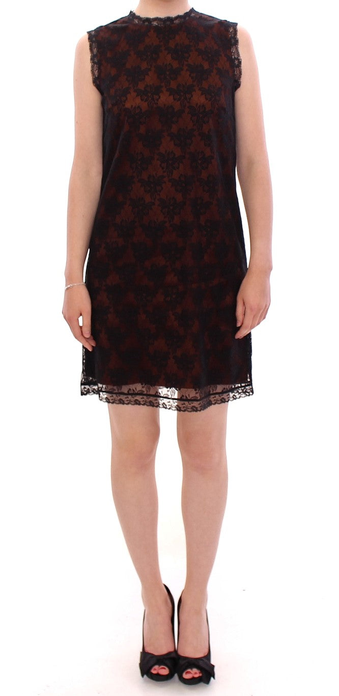 Dolce & Gabbana Elegant Floral Lace Shift Mini Dress