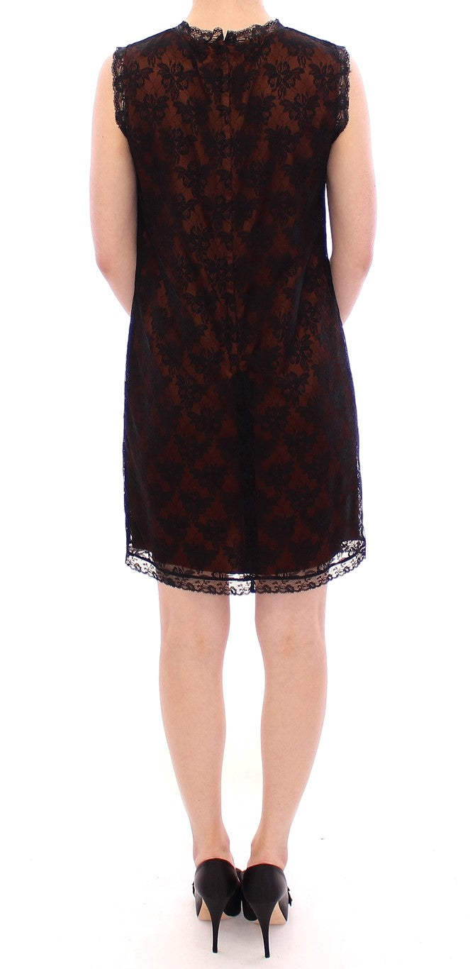 Dolce & Gabbana Elegant Floral Lace Shift Mini Dress