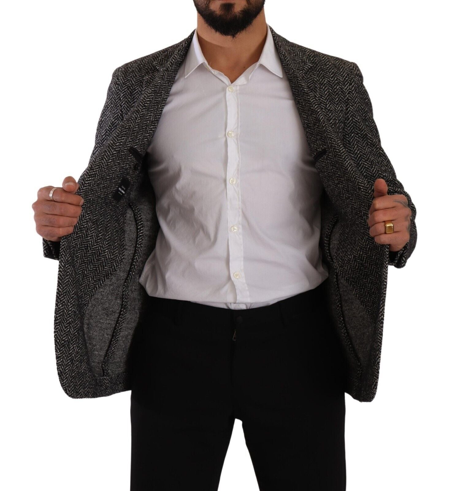 Dolce & Gabbana Elegant Slim Fit Gray Wool Blazer