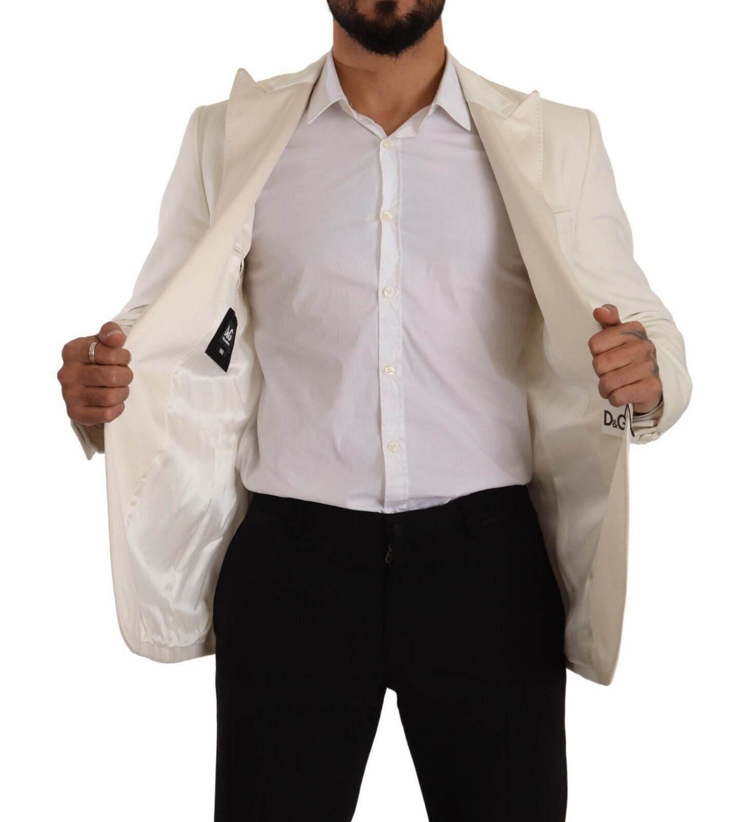 Dolce & Gabbana Elegant Off White Slim Fit Blazer