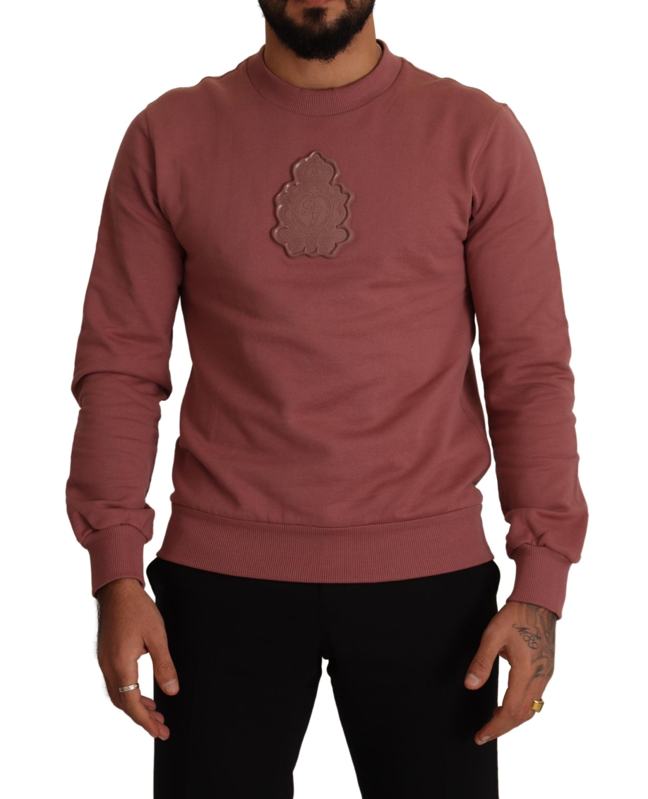 Dolce & Gabbana Elegant Pink Cotton Crew Neck Sweater