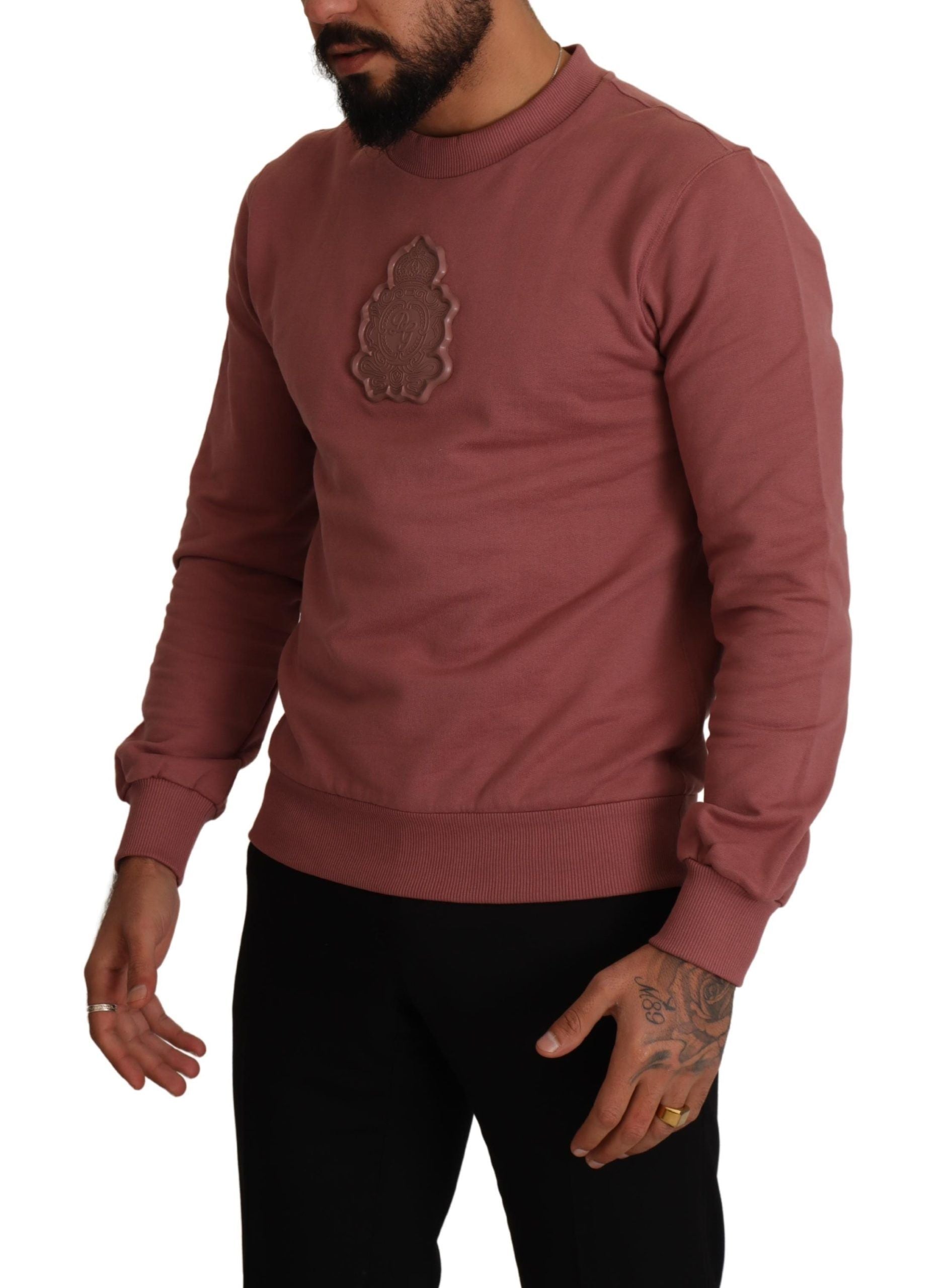 Dolce & Gabbana Elegant Pink Cotton Crew Neck Sweater