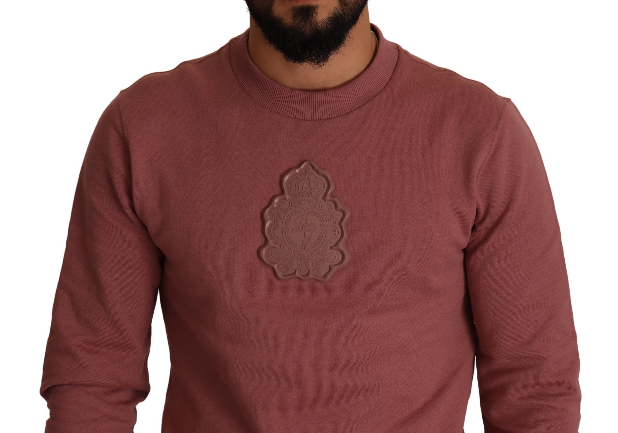 Dolce & Gabbana Elegant Pink Cotton Crew Neck Sweater