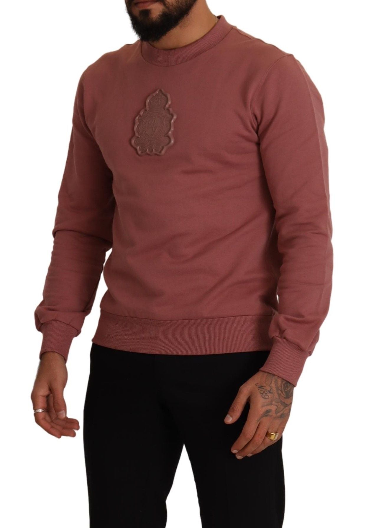 Dolce & Gabbana Elegant Pink Cotton Crew Neck Sweater