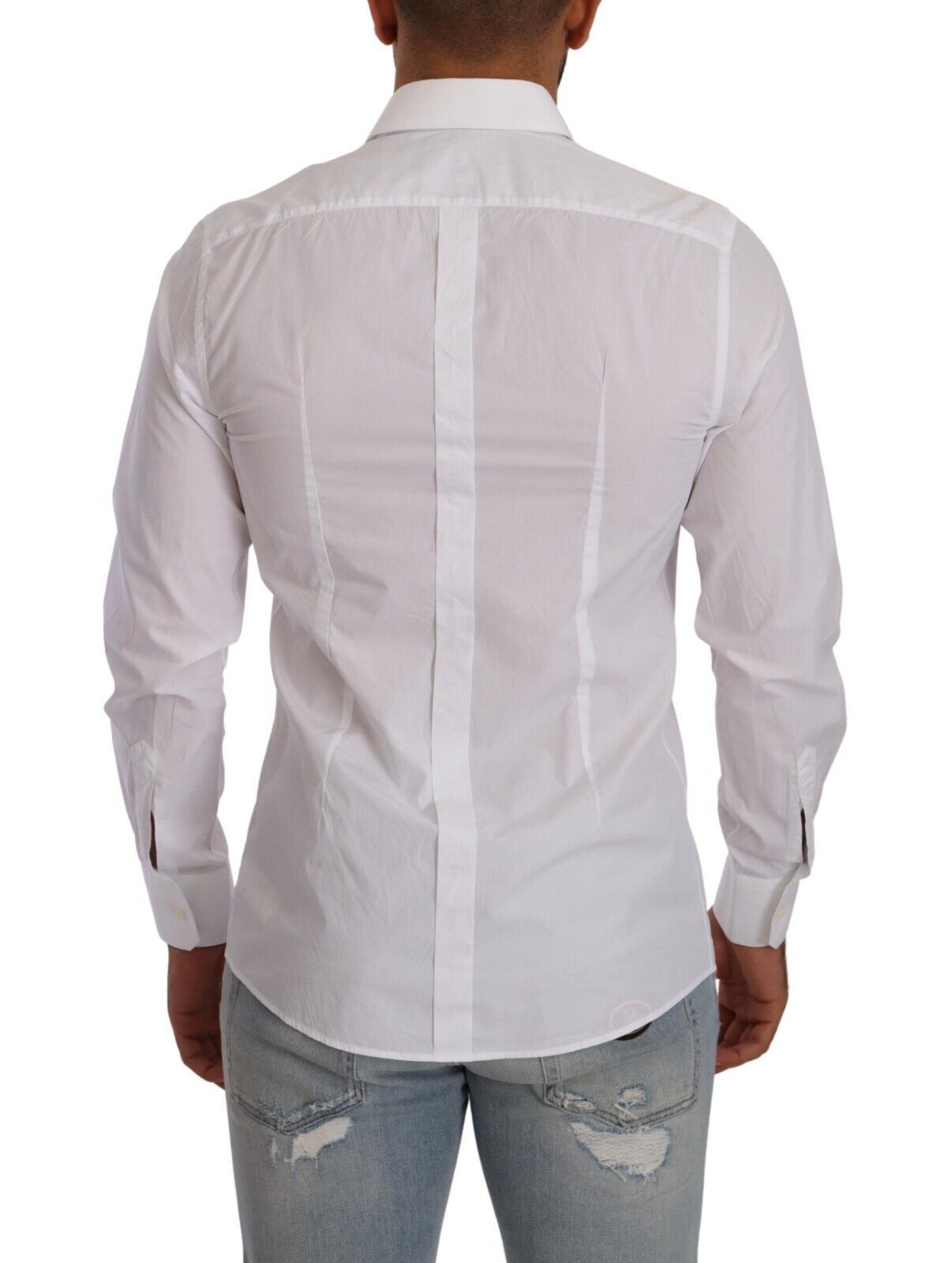 Dolce & Gabbana Elegant White Cotton Poplin Dress Shirt