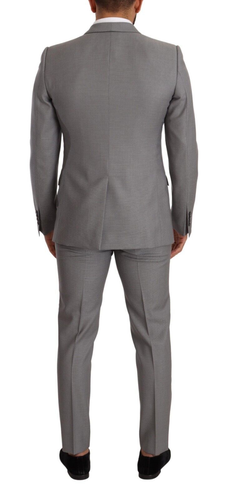 Dolce & Gabbana Elegant Grey Slim Fit Wool Silk 3 Piece Suit