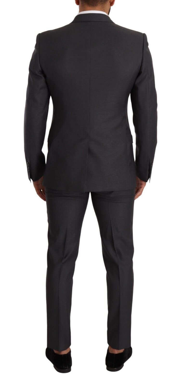 Dolce & Gabbana Martini Gray Wool Silk Men's Slim Suit