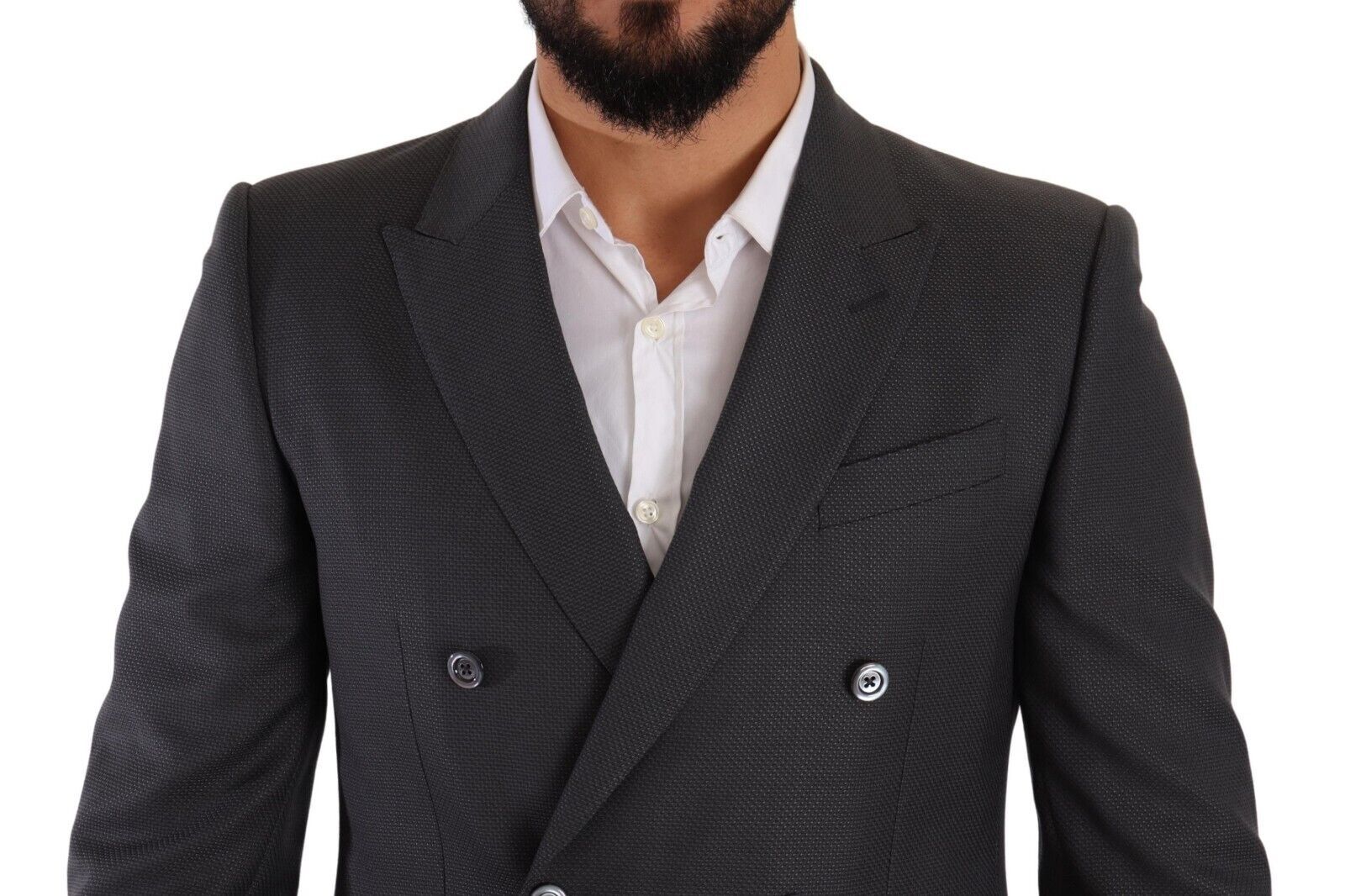 Dolce & Gabbana Martini Gray Wool Silk Men's Slim Suit