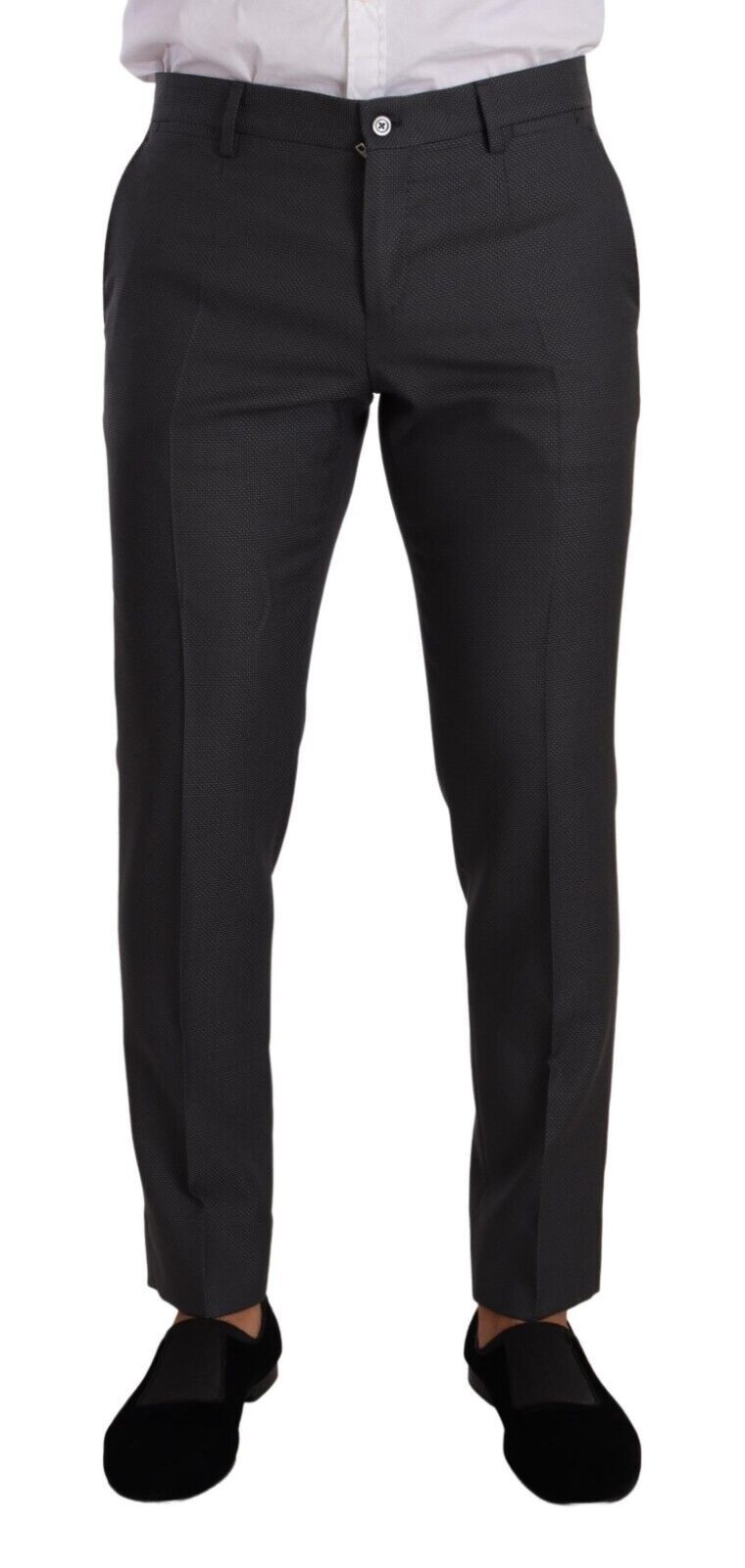 Dolce & Gabbana Martini Gray Wool Silk Men's Slim Suit