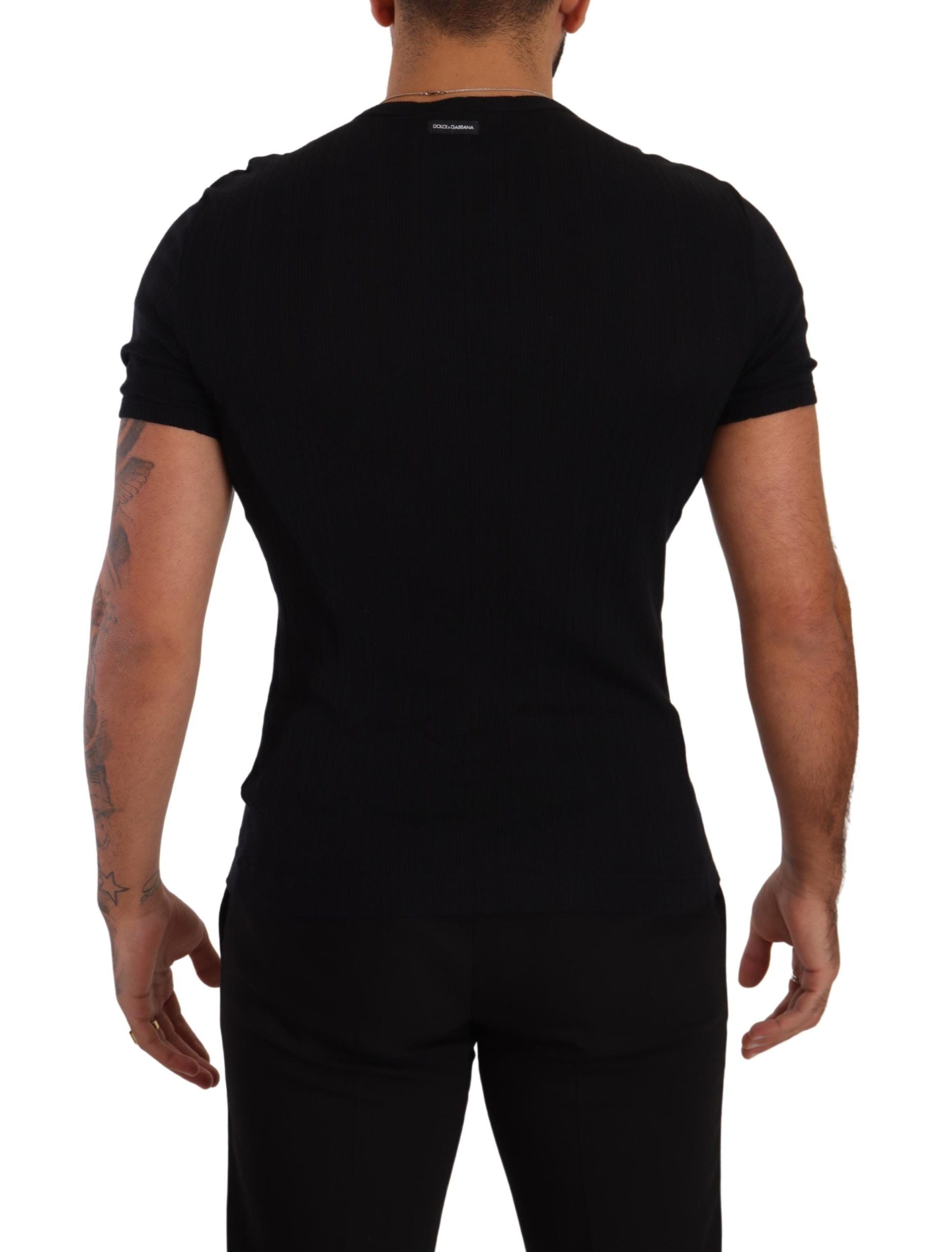 Dolce & Gabbana Elegant Black Round Neck Tee